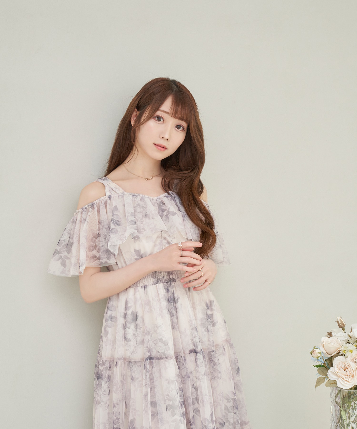 この価格ですRosé Muse floral print tulle dress