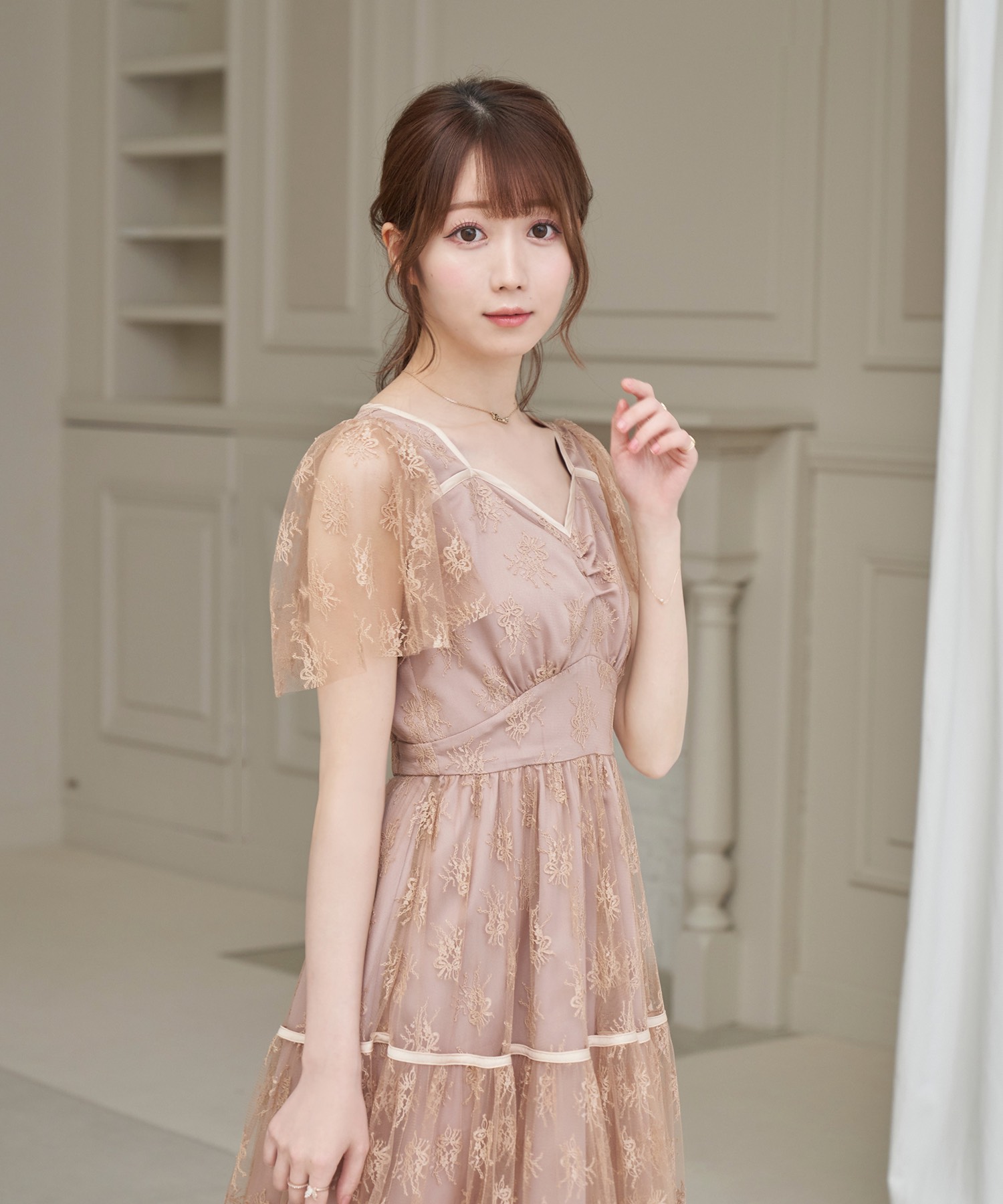 Rose Muse Tulle lace ONE PIECE ワンピース ドレス-