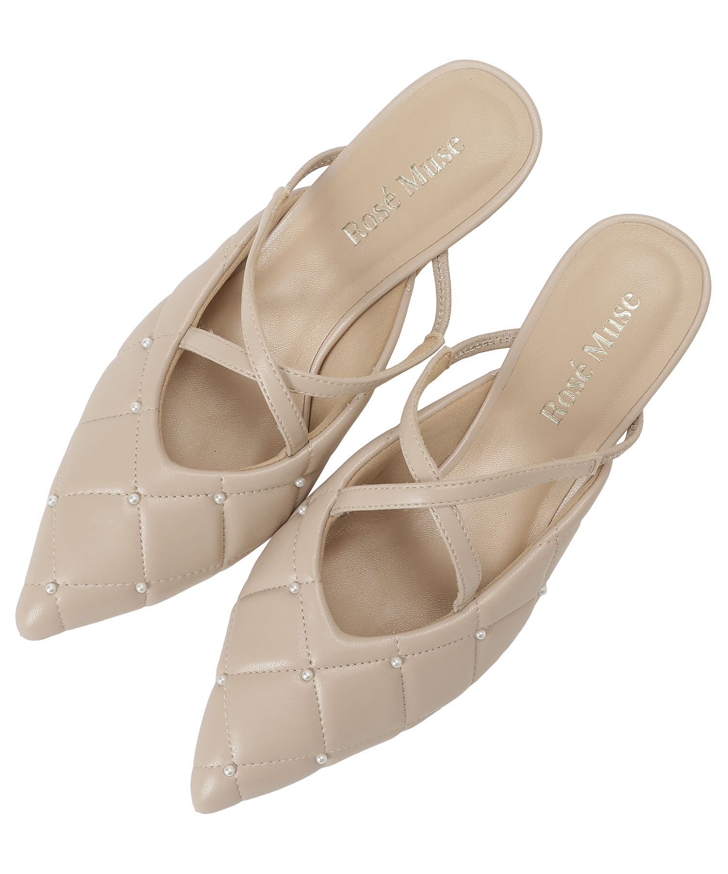 ロゼミューズ Quilting cross mule【beige】 | une3.net