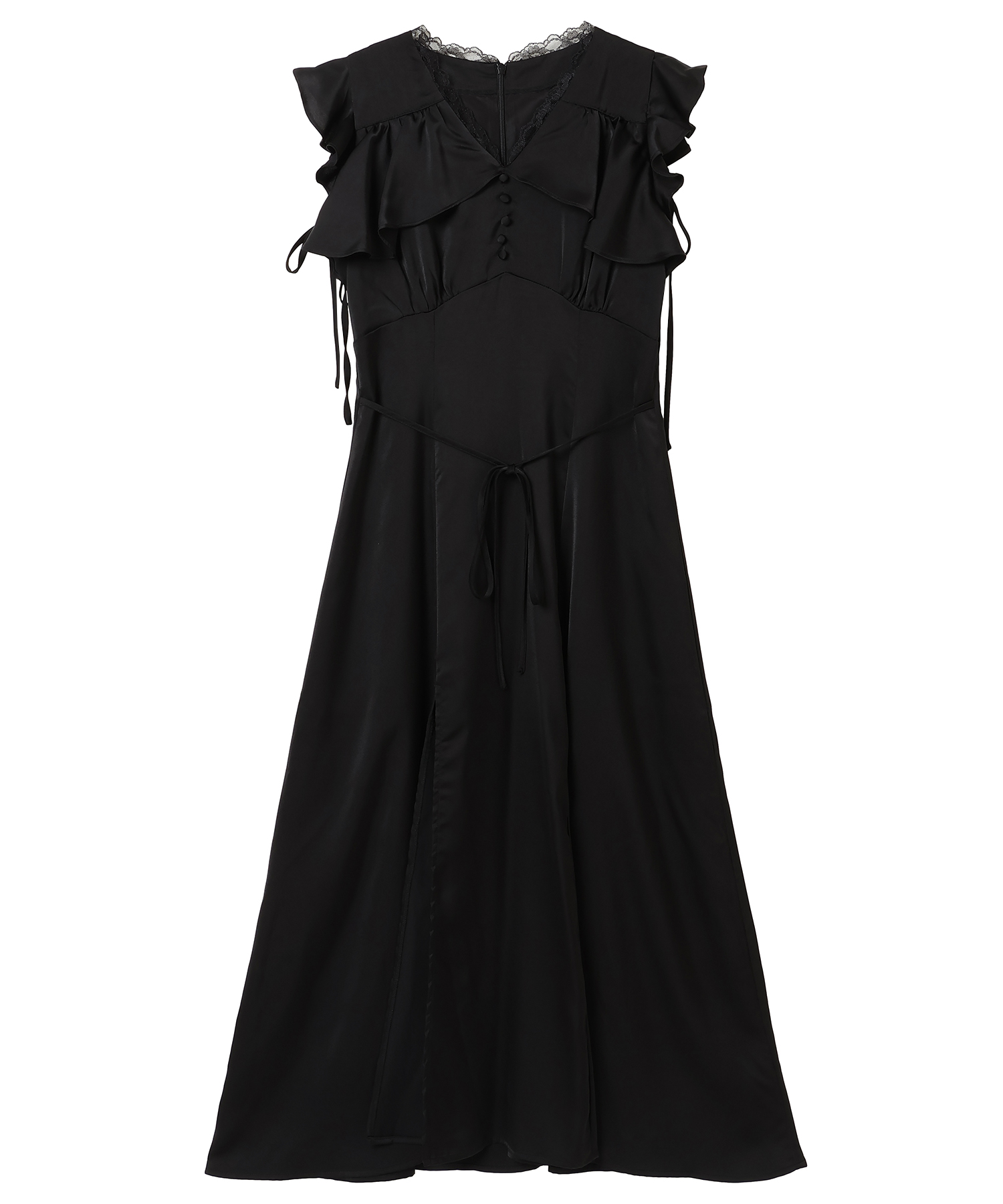 raffle slit onepiece【black】