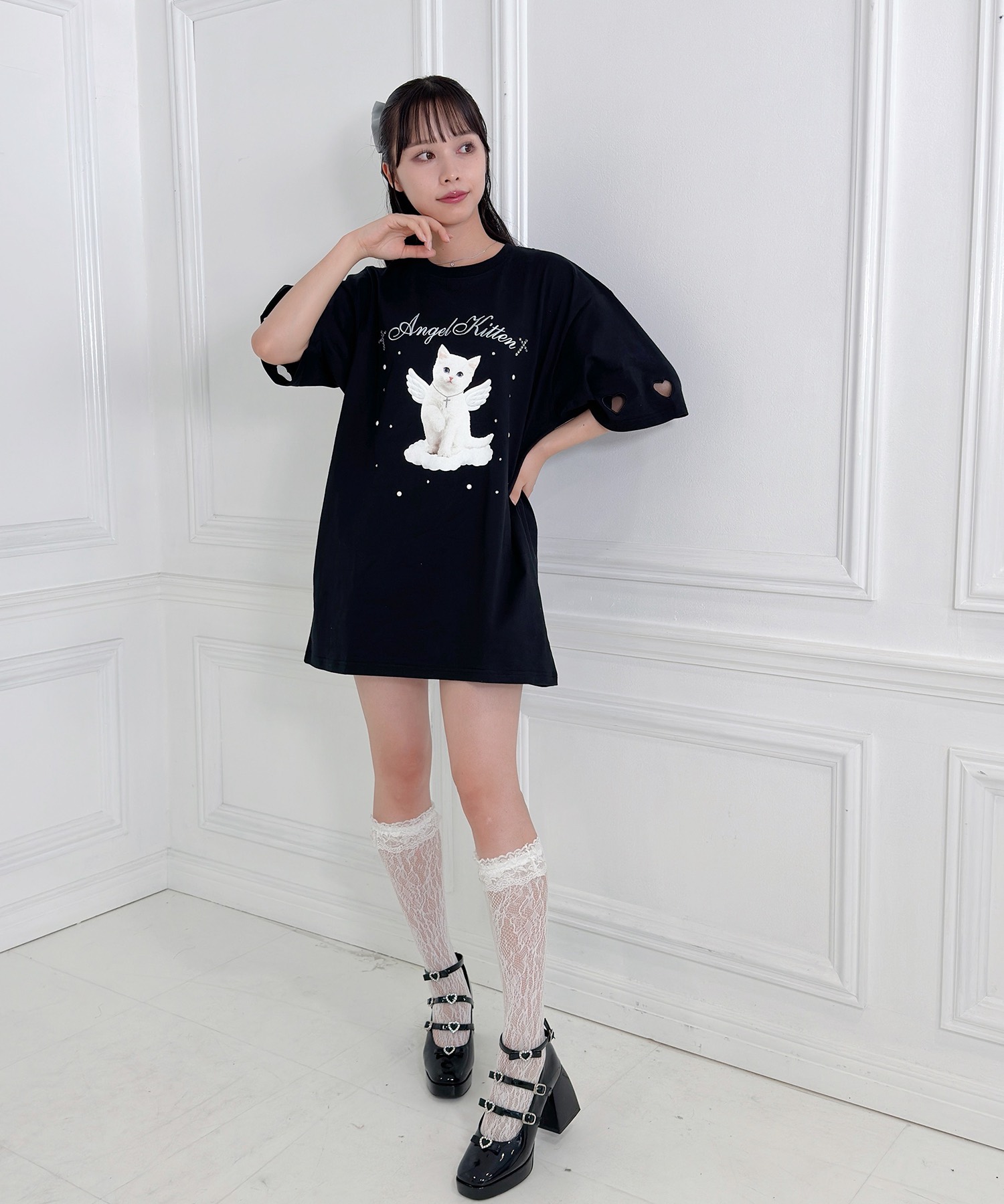 Angel kitten ハート袖Tシャツ – BUNNY APARTMENT