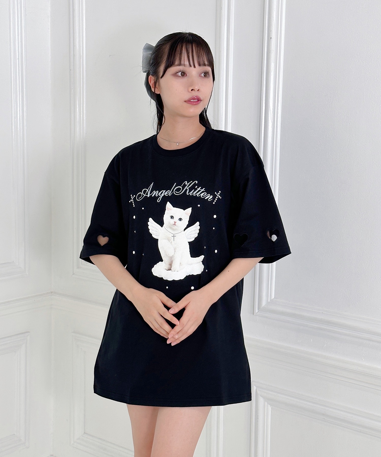 Angel kitten ハート袖Tシャツ – BUNNY APARTMENT