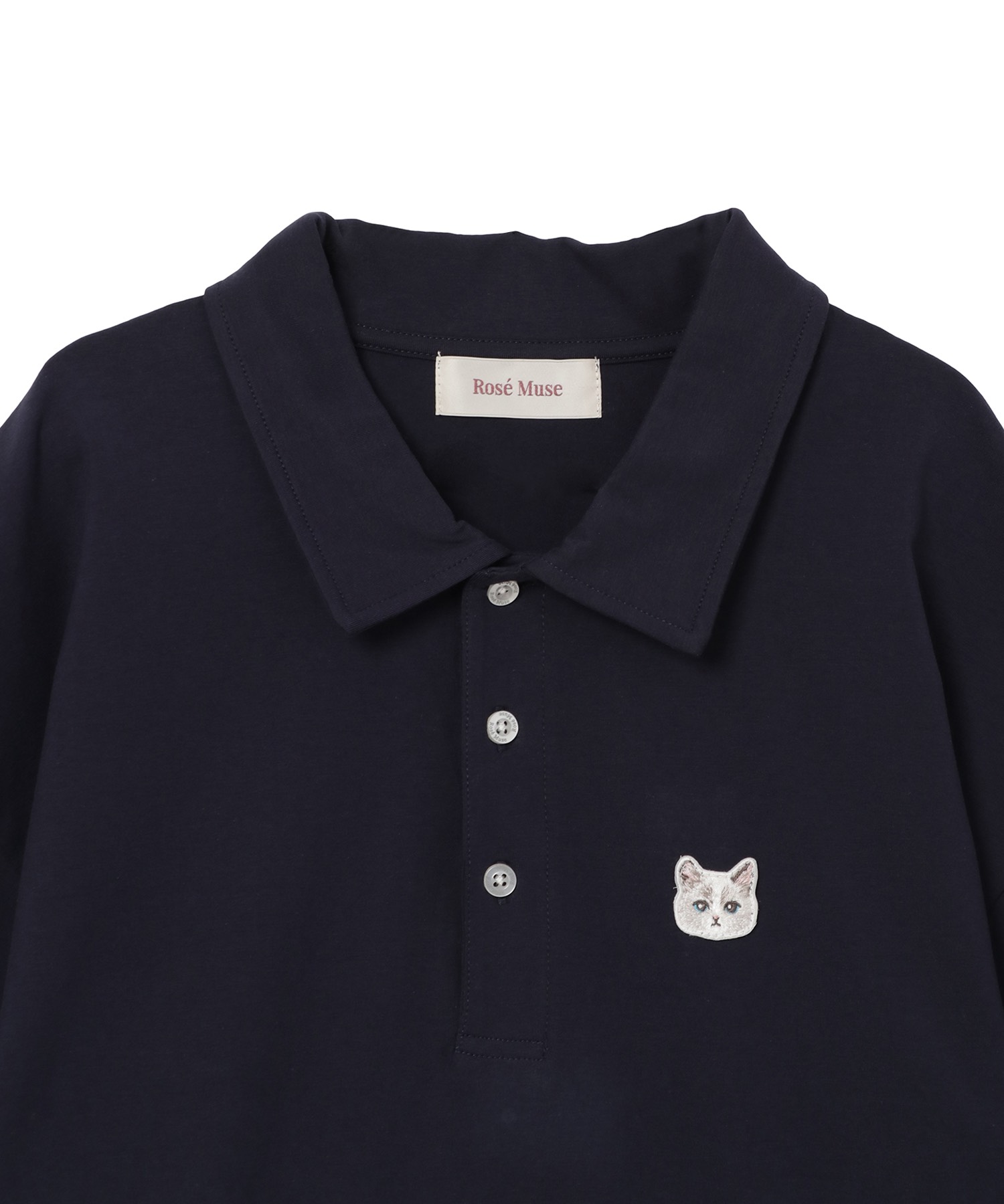 kitten wappen polo shirts【navy】