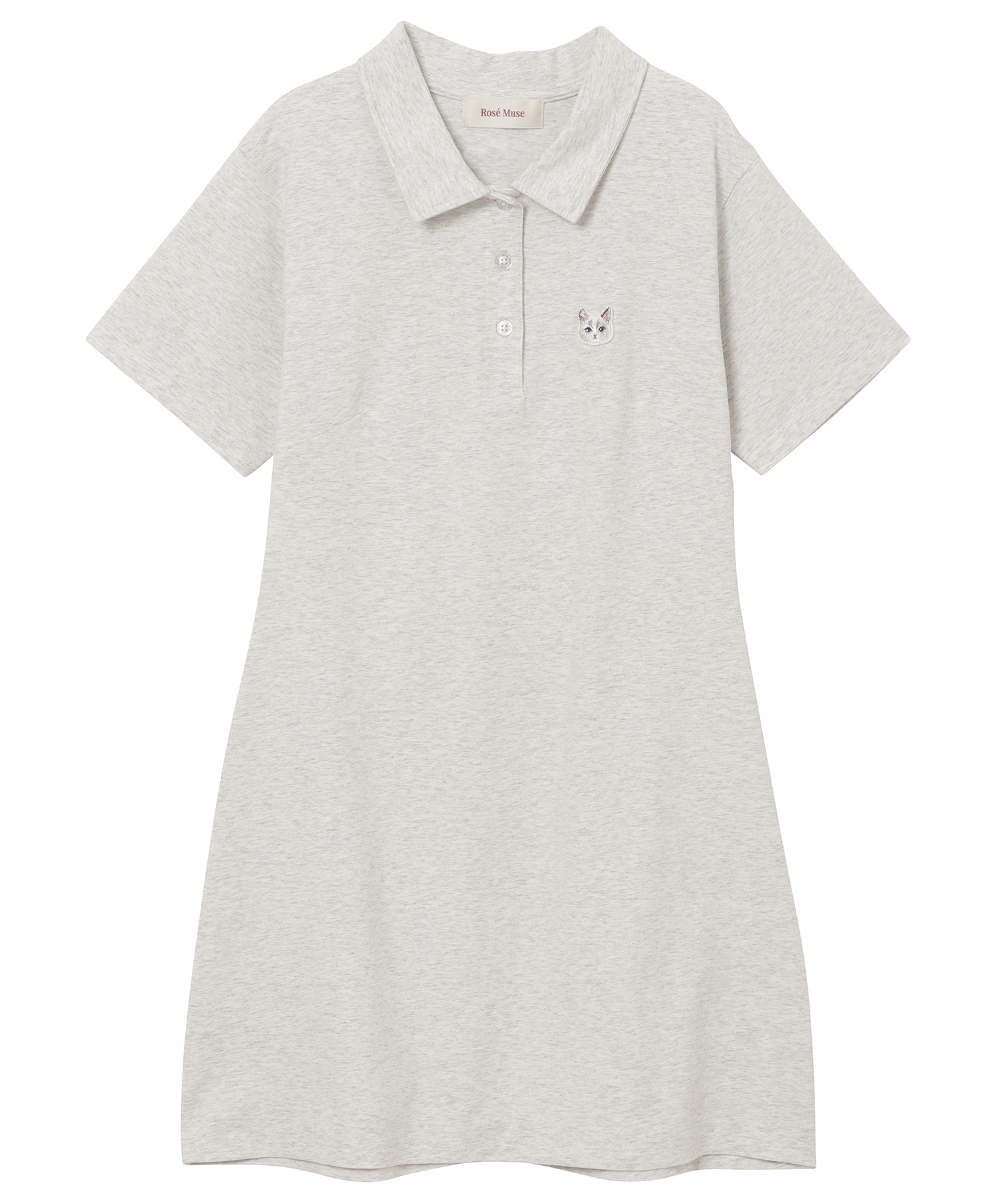 kitten wappen polo one piece【oatmeal】 – BUNNY APARTMENT