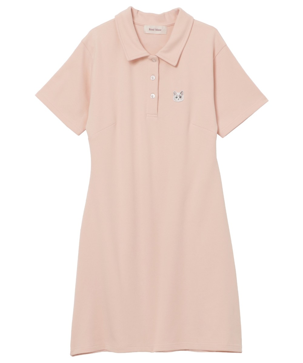 kitten wappen polo one piece【pink】 – BUNNY APARTMENT