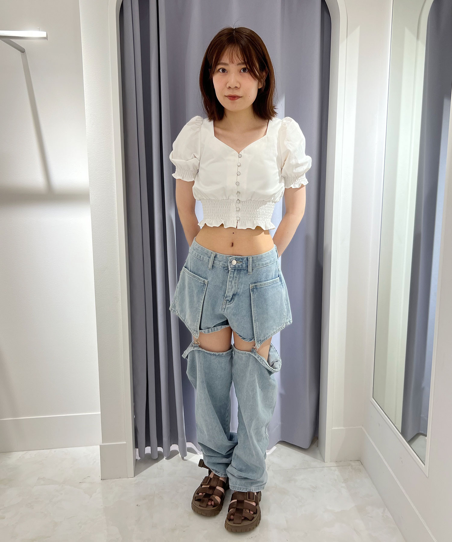 2way waist flap denim / 2wayウエストフラップデニム(Ai select)-