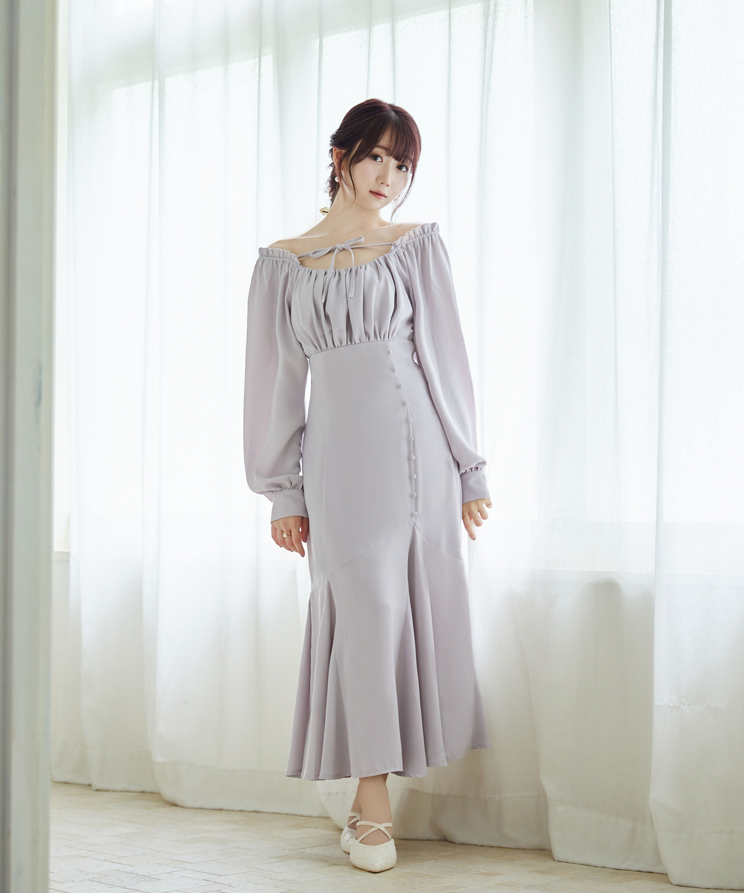 2way off-shoulder dress【lavender】