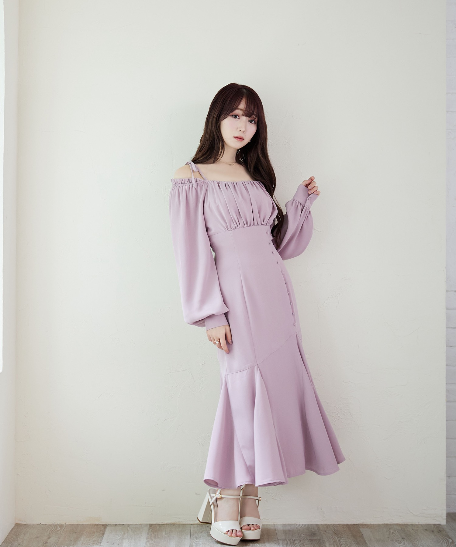 2way off-shoulder dress【pink】