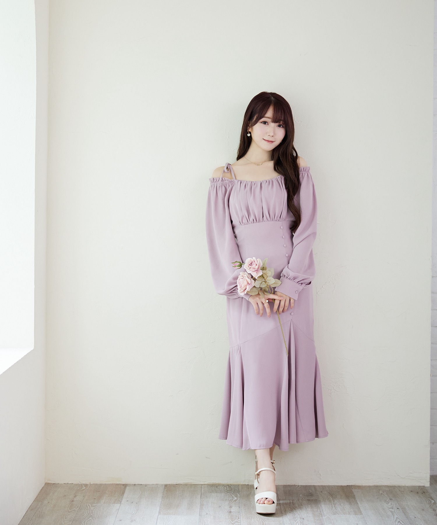 Rosé Muse 2way off-shoulder dress【pink】