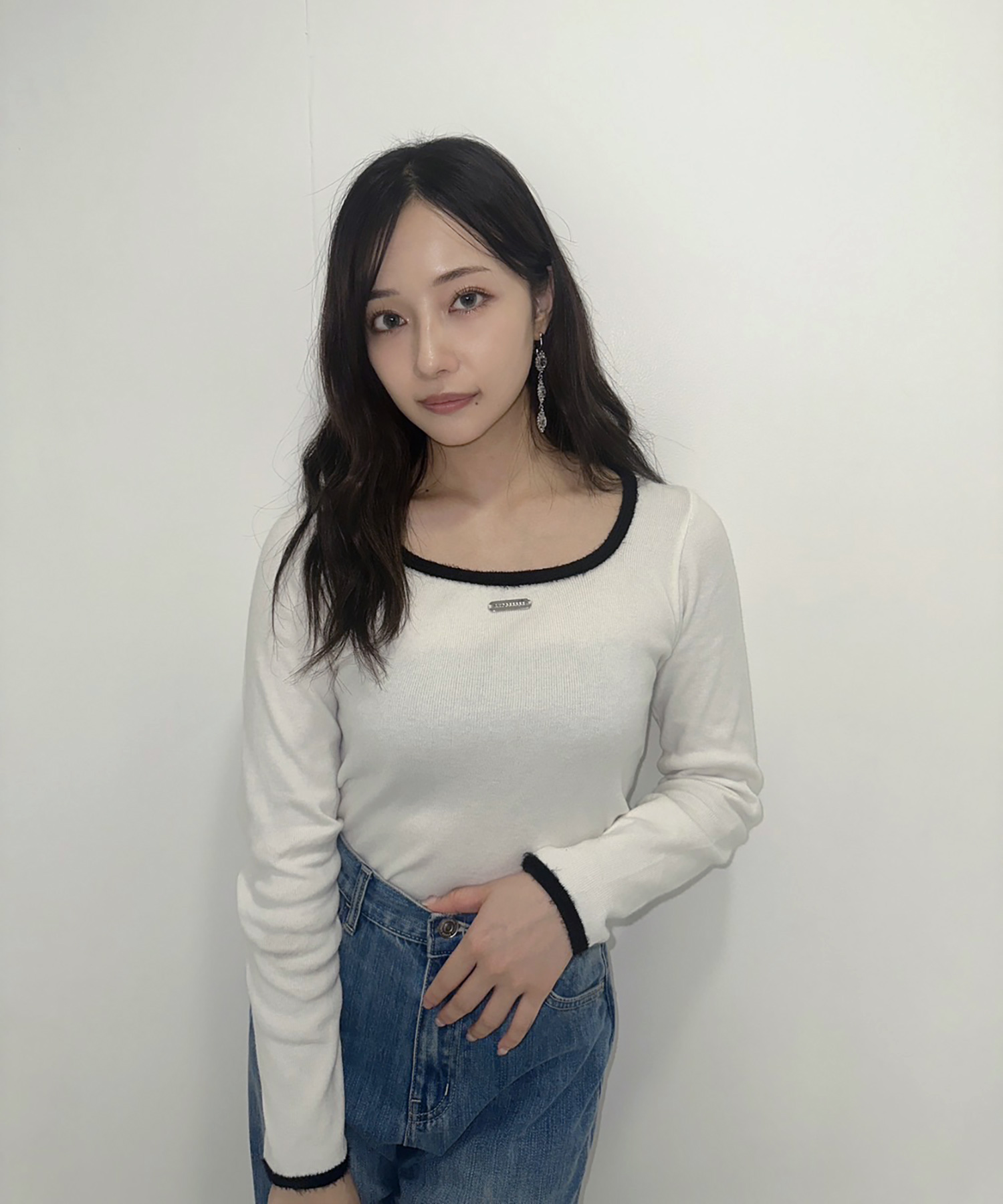 スクエアネックミニニットトップス