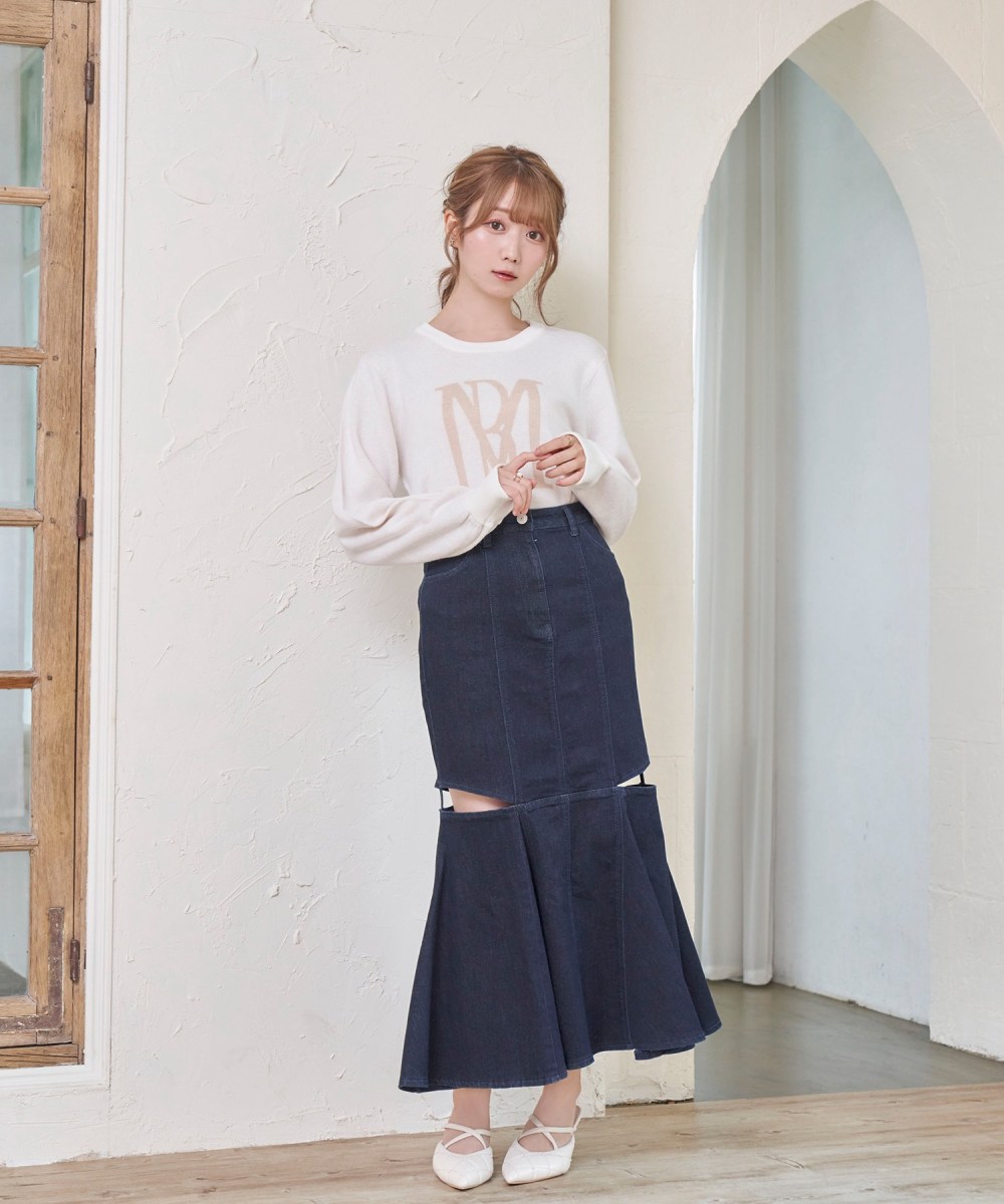 RM logo knit_M size【white】