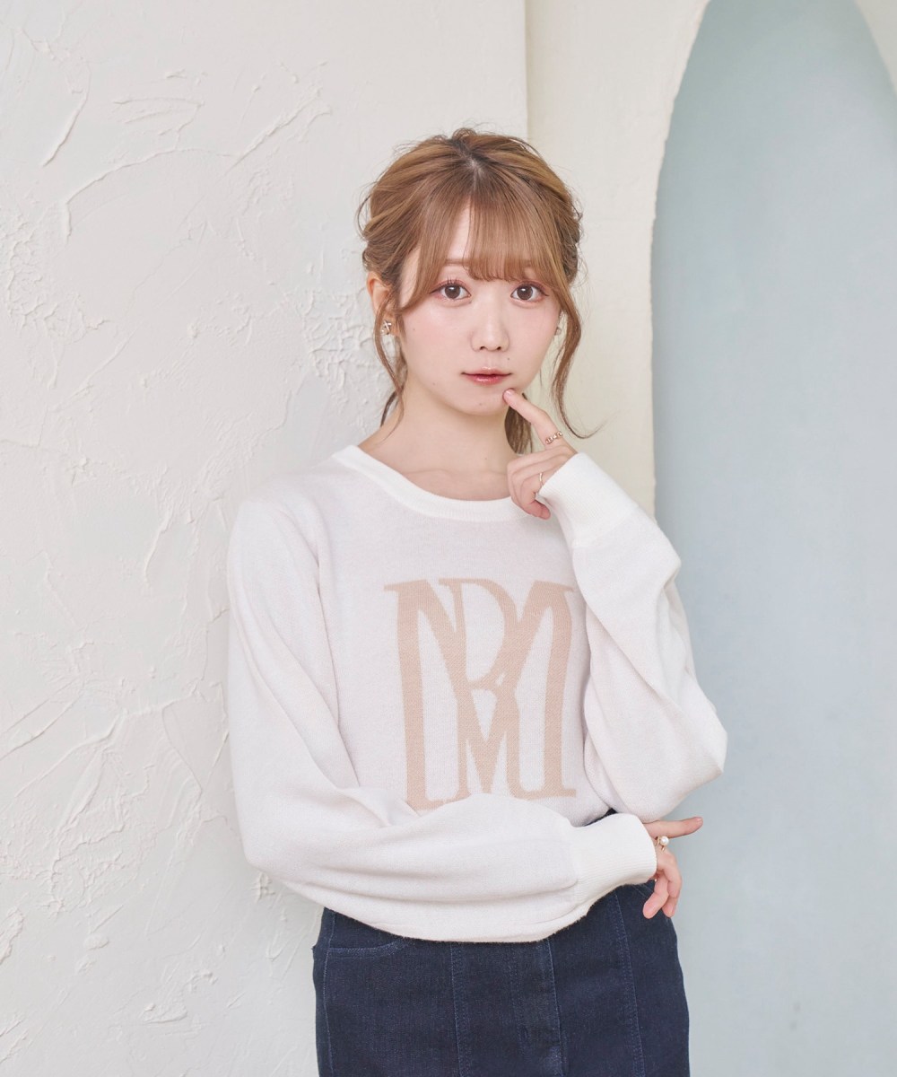 RM logo knit_M size【white】