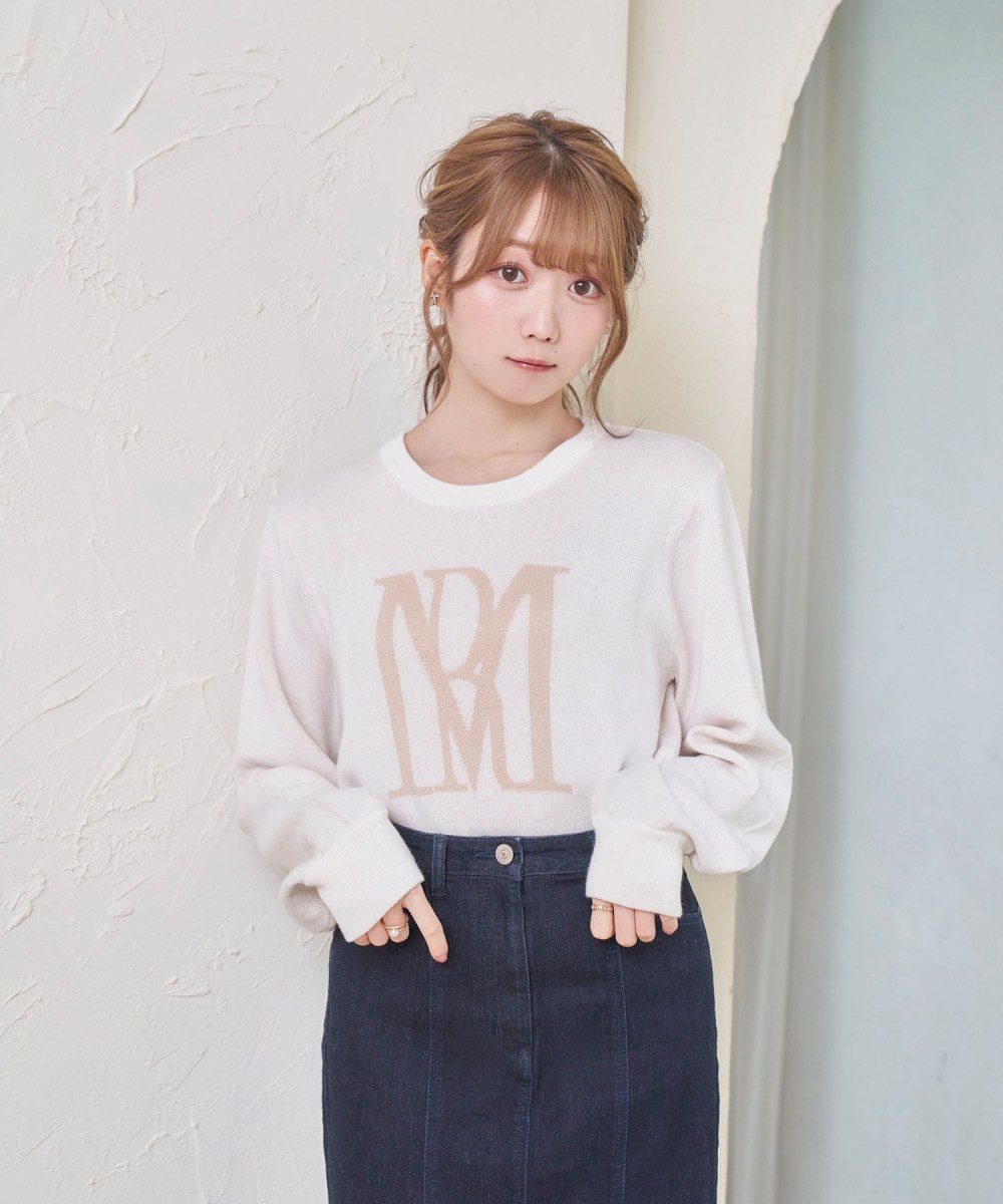 RM logo knit_M size【white】
