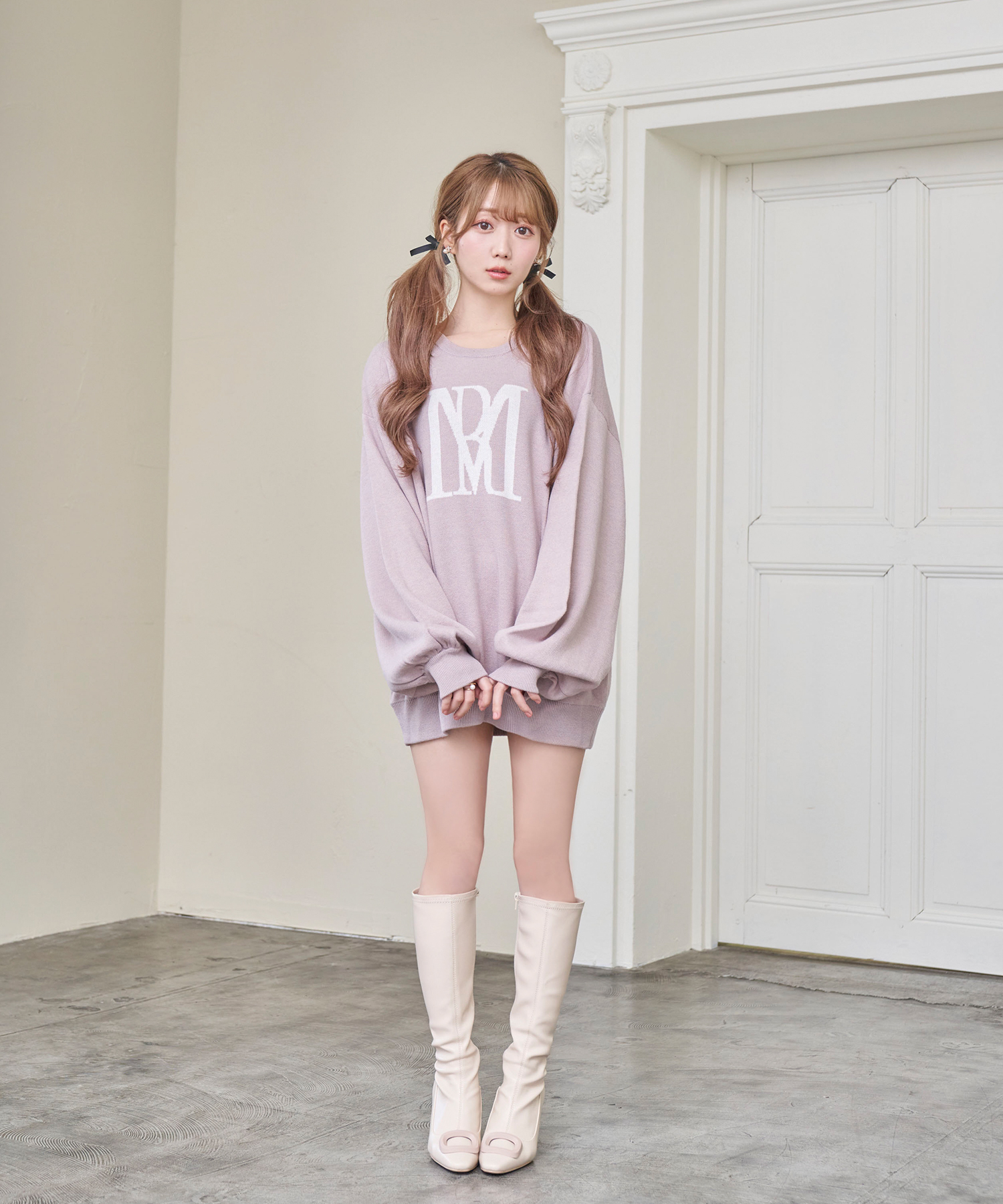 RM logo knit_L size【pink】