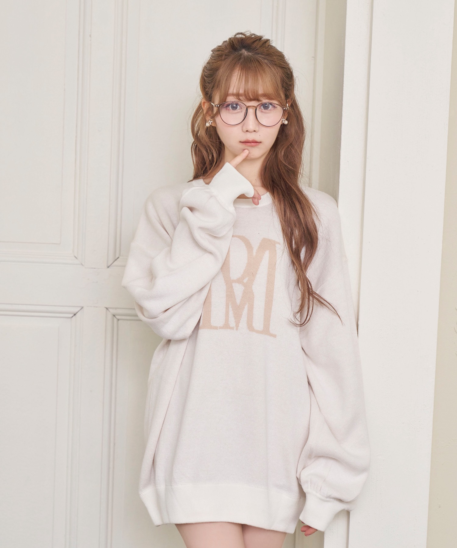 RM logo knit_L size【white】