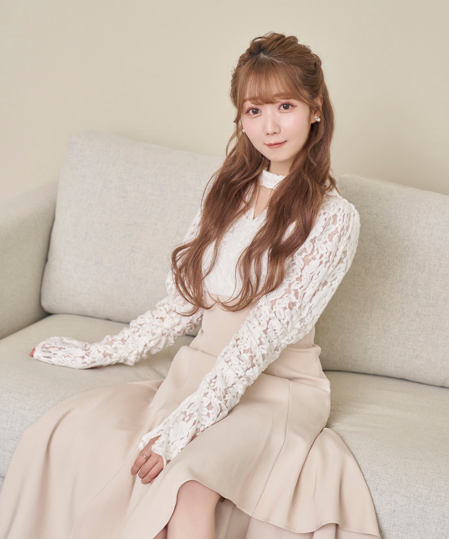 lace docking dress【beige】