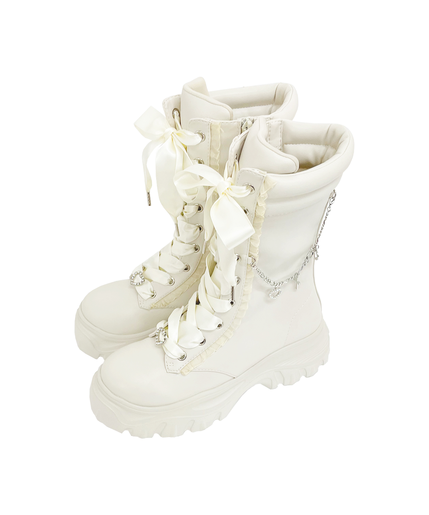 インソール厚底レースアップブーツ