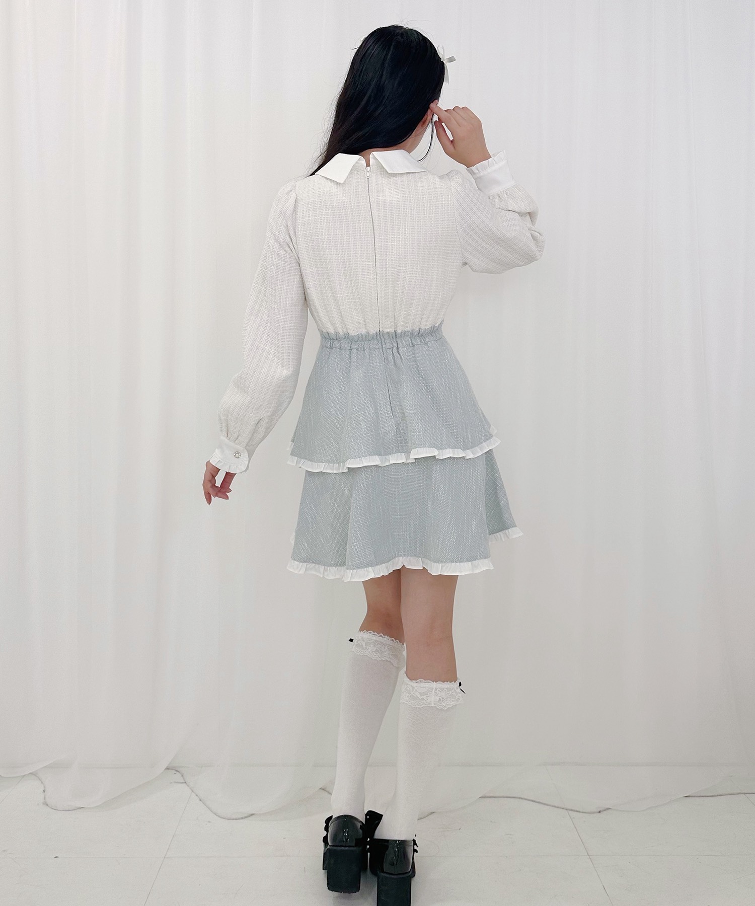 ツイードドッキングワンピース