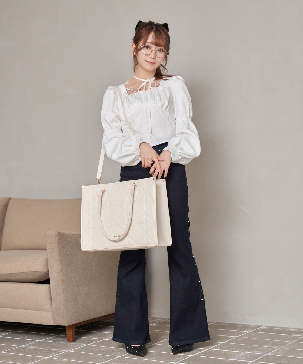 quilting big tote【ivory】