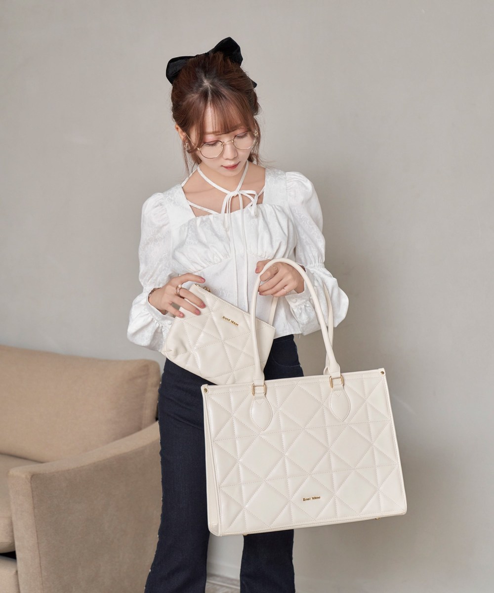 quilting big tote【ivory】