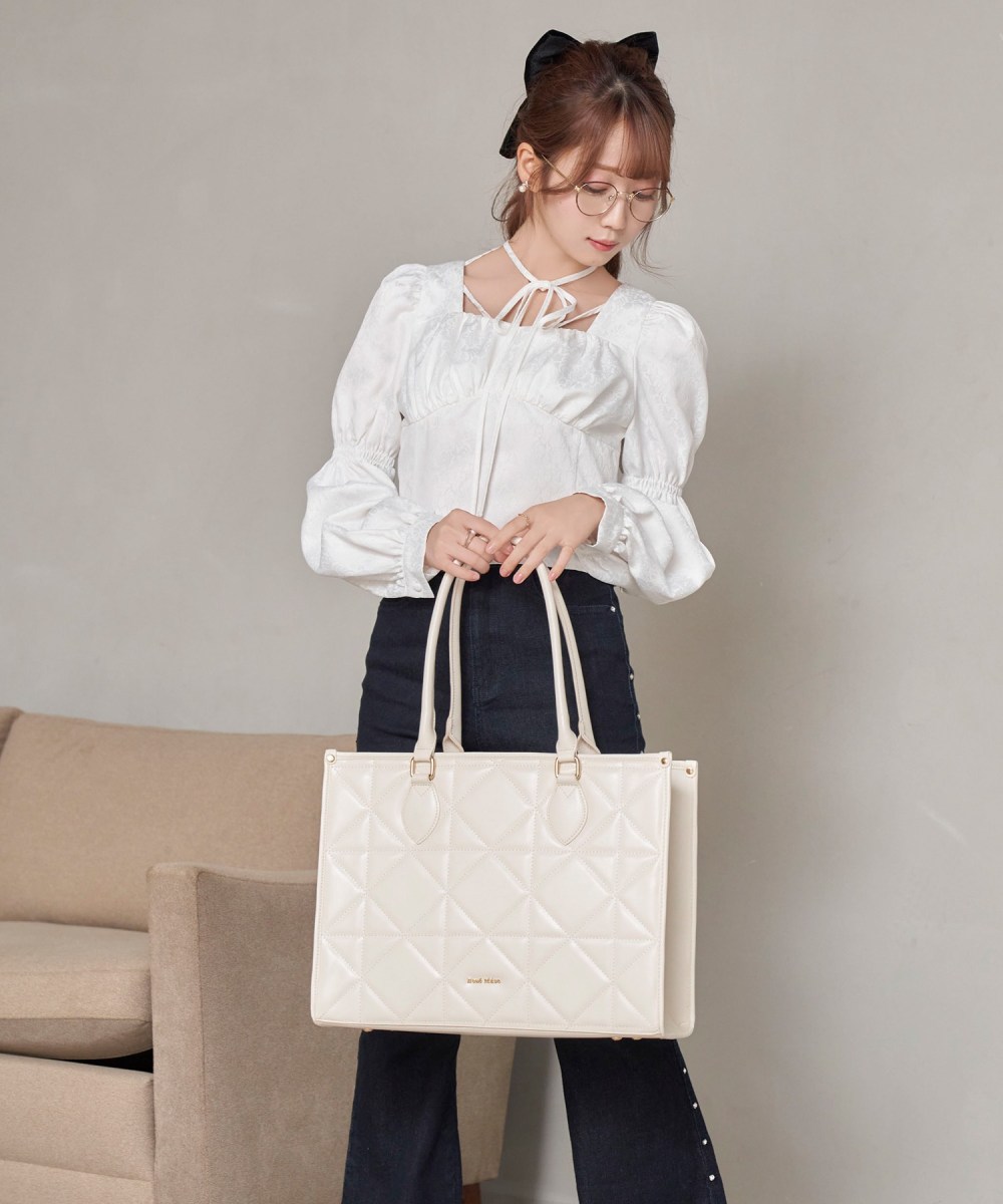 quilting big tote【ivory】