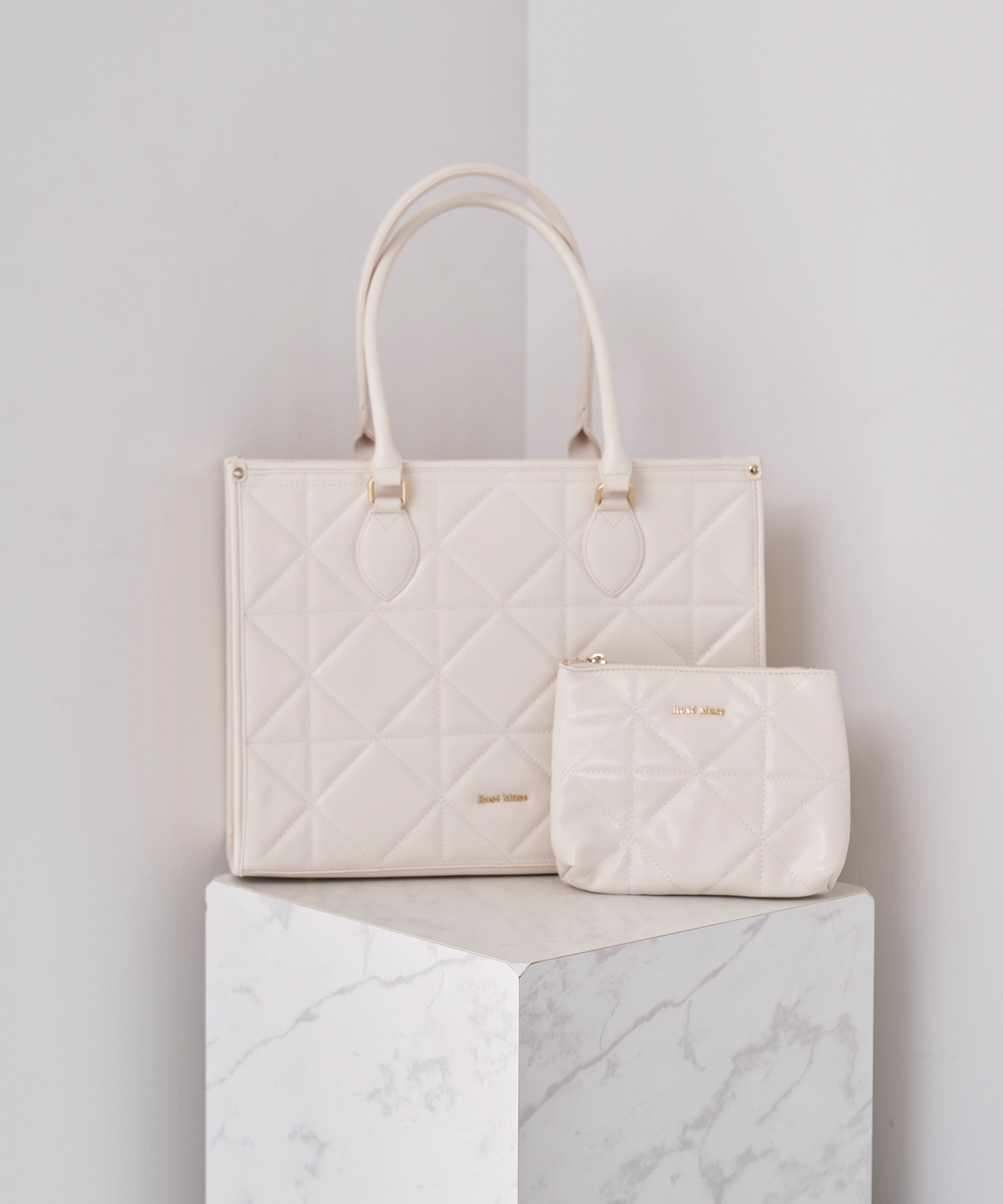 quilting big tote【ivory】
