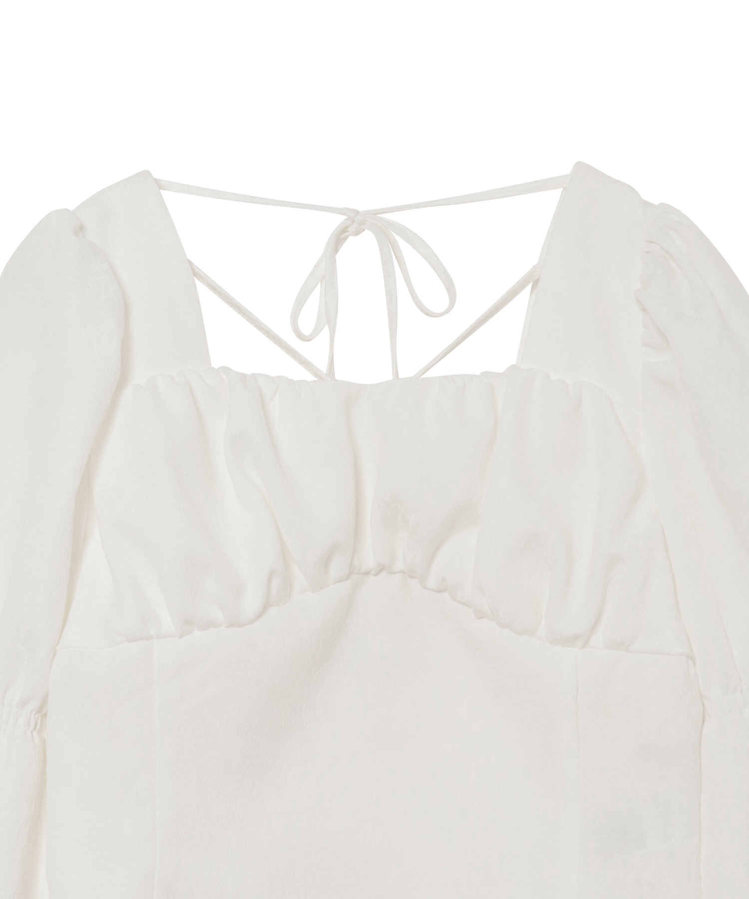 ★★ゆこ★★         Shirring Blouse ホワイト ZEROSTREET]Lace Shirred Blouse / White