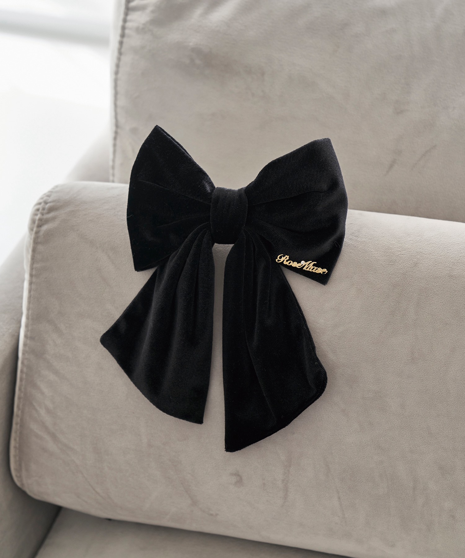 予約販売：Rose big ribbon barrette【black】 – BUNNY APARTMENT