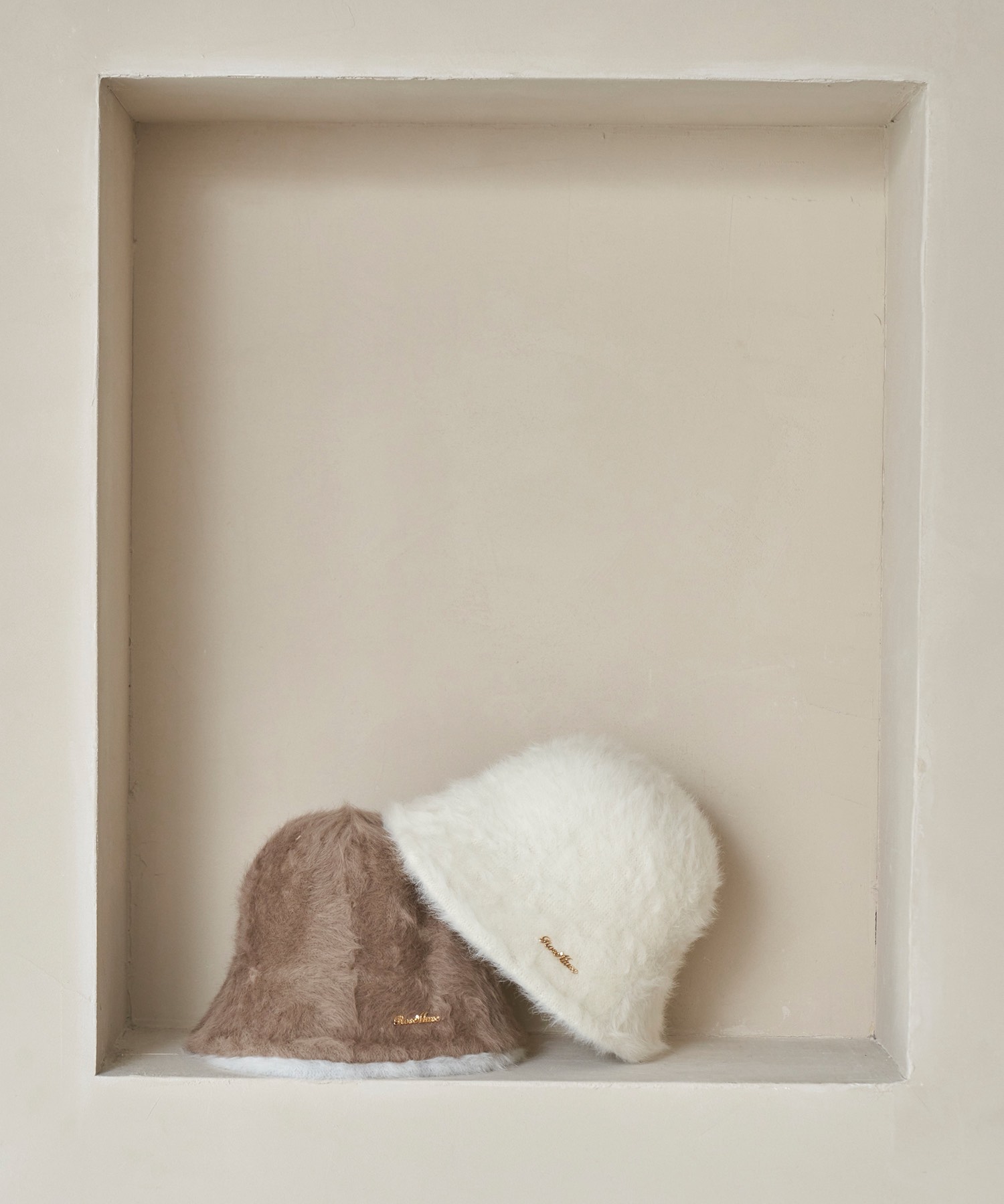 charm fur bucket hat【white】