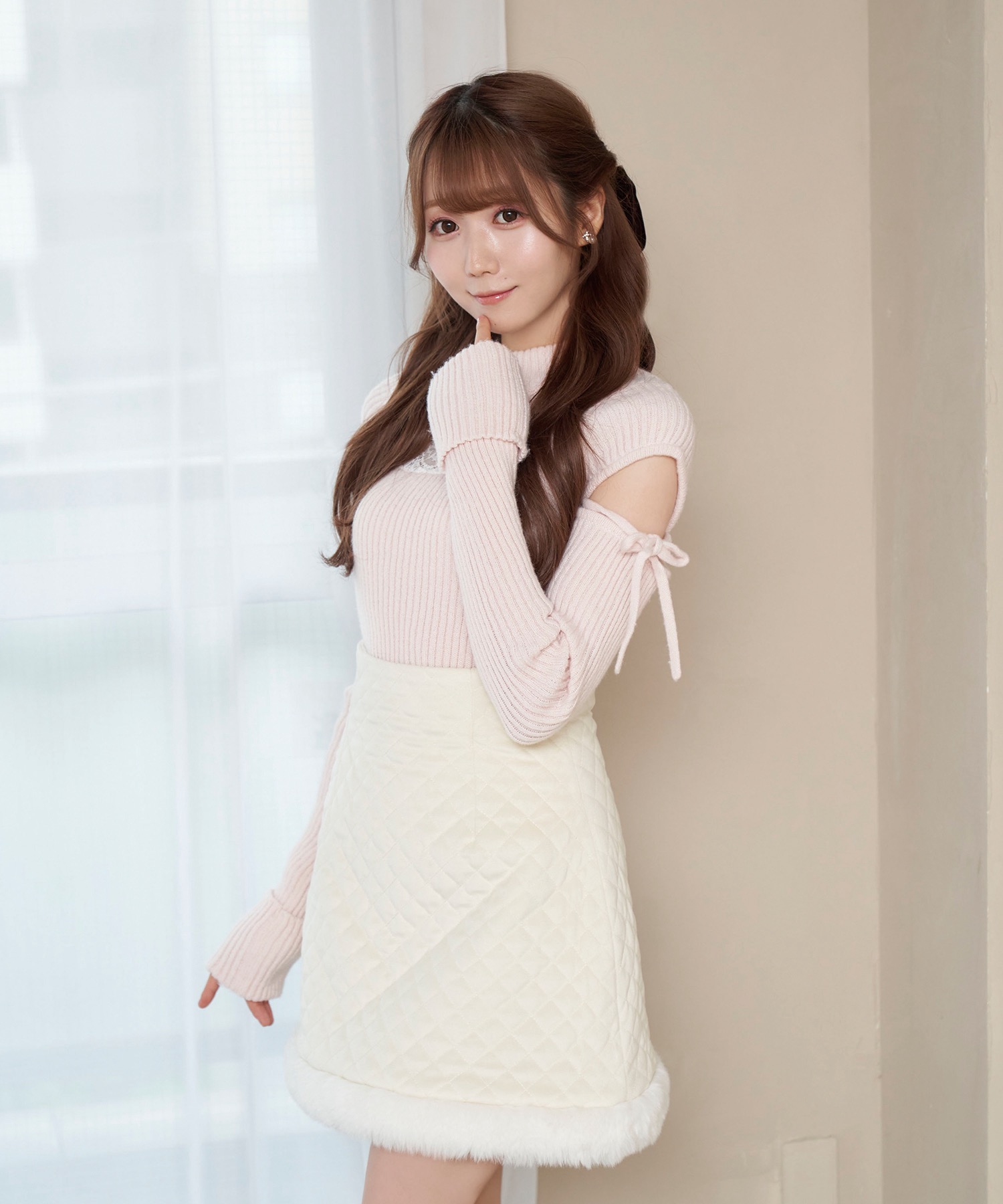 quilting fake fur mini skirt【white】 – BUNNY APARTMENT