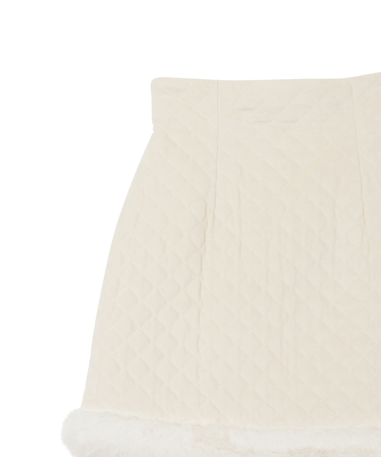 quilting fake fur mini skirt【white】 – BUNNY APARTMENT