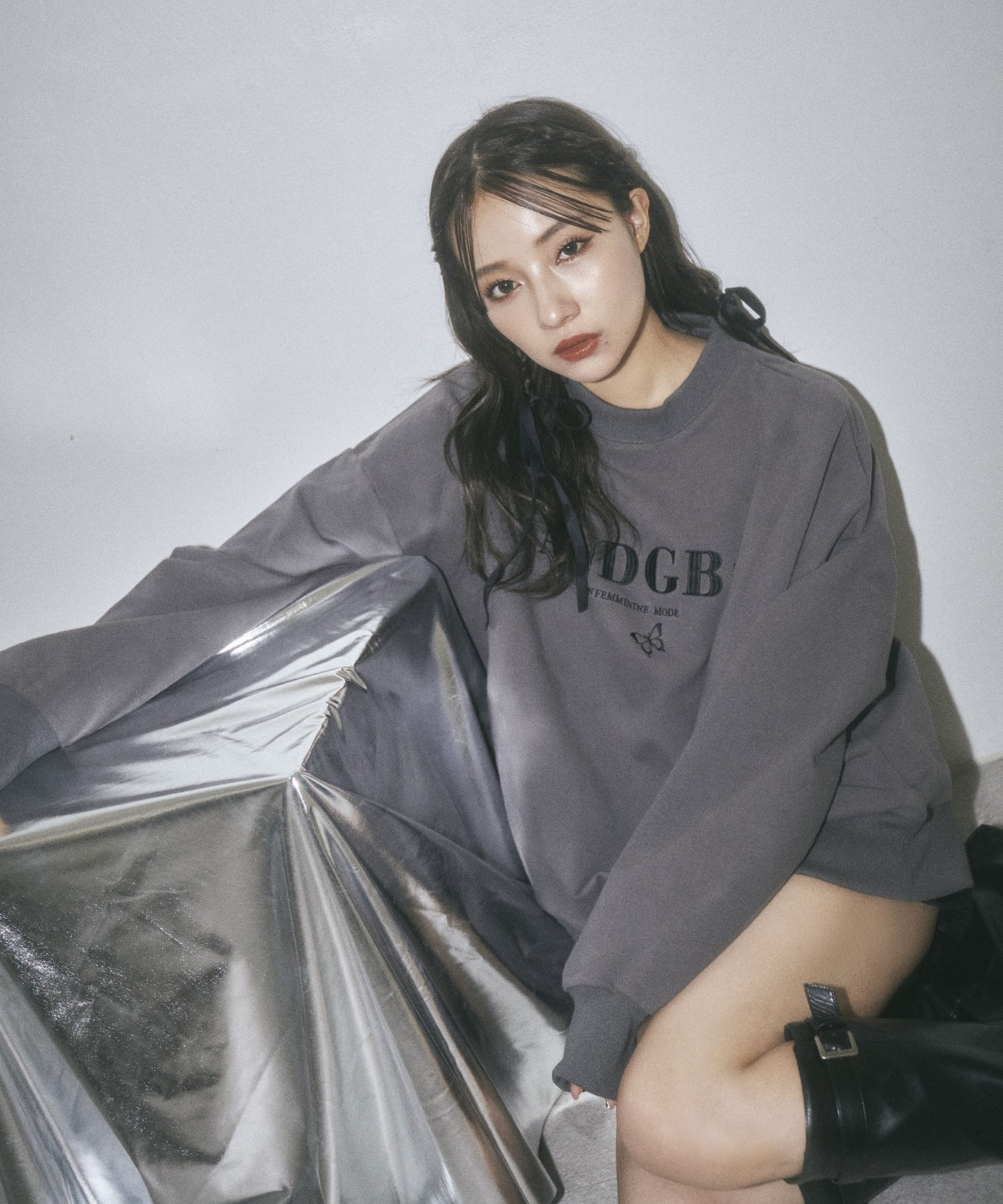 UNISEX バタフライロゴ裏起毛スウェット