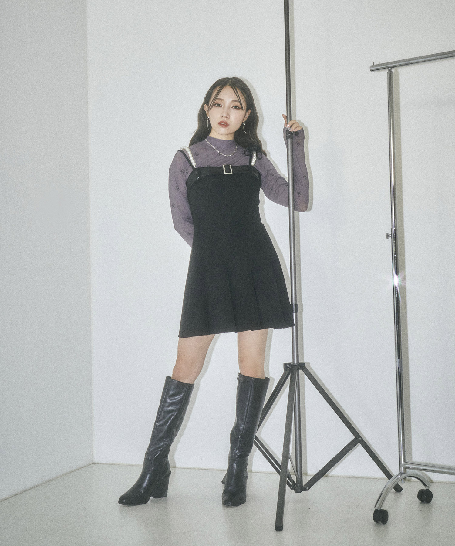 ベルトキャミミニワンピ