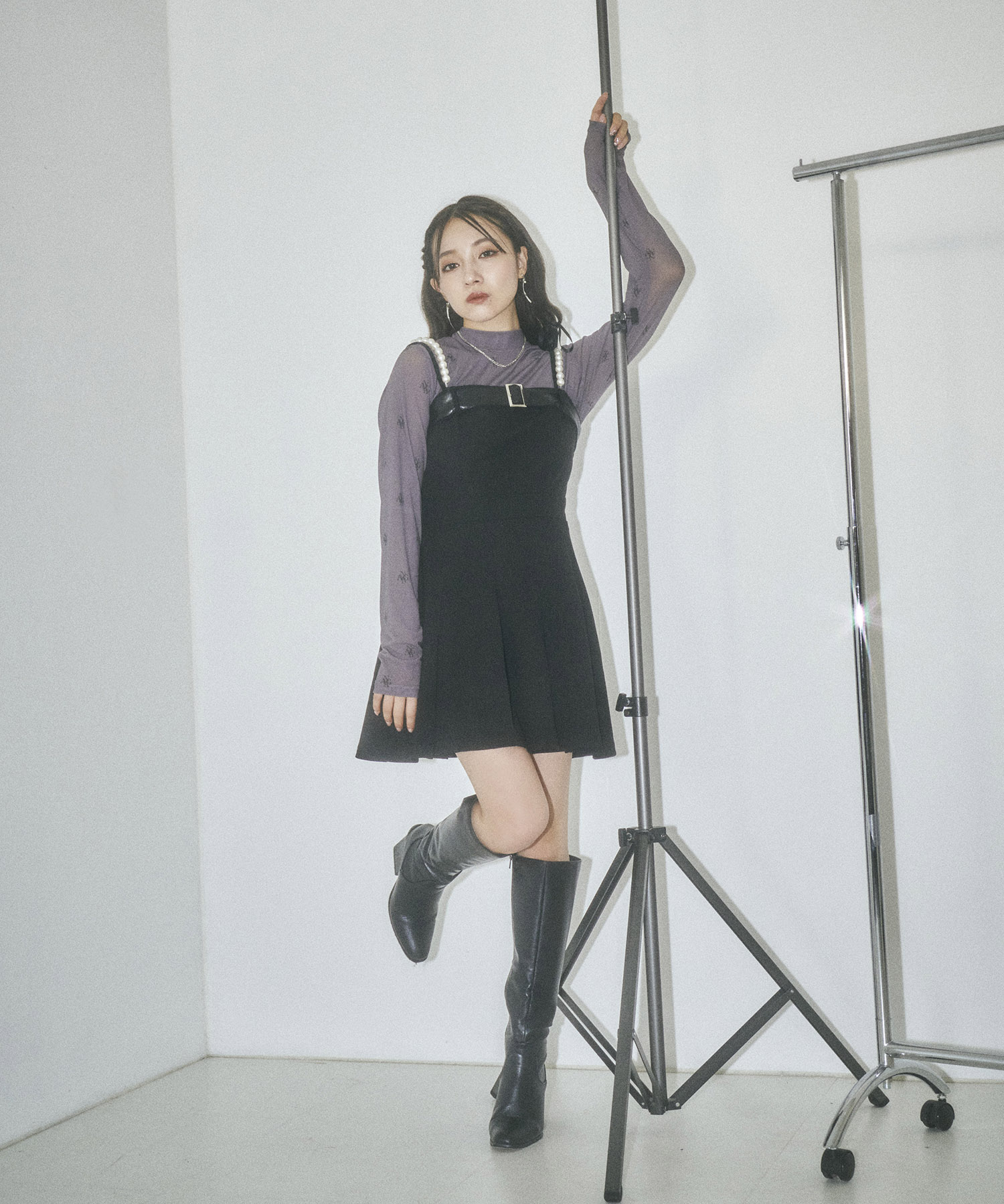 ベルトキャミミニワンピ