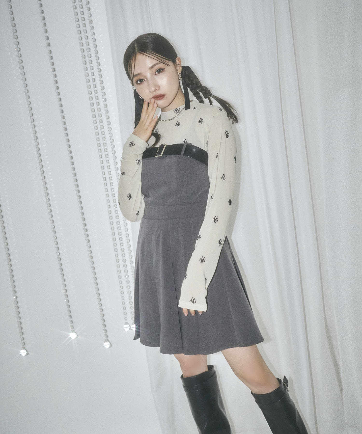 ベルトキャミミニワンピ