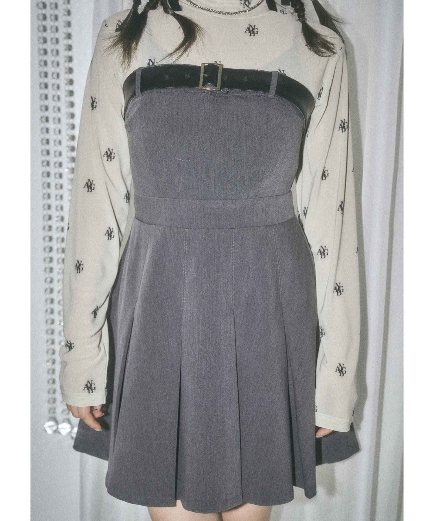 ベルトキャミミニワンピ