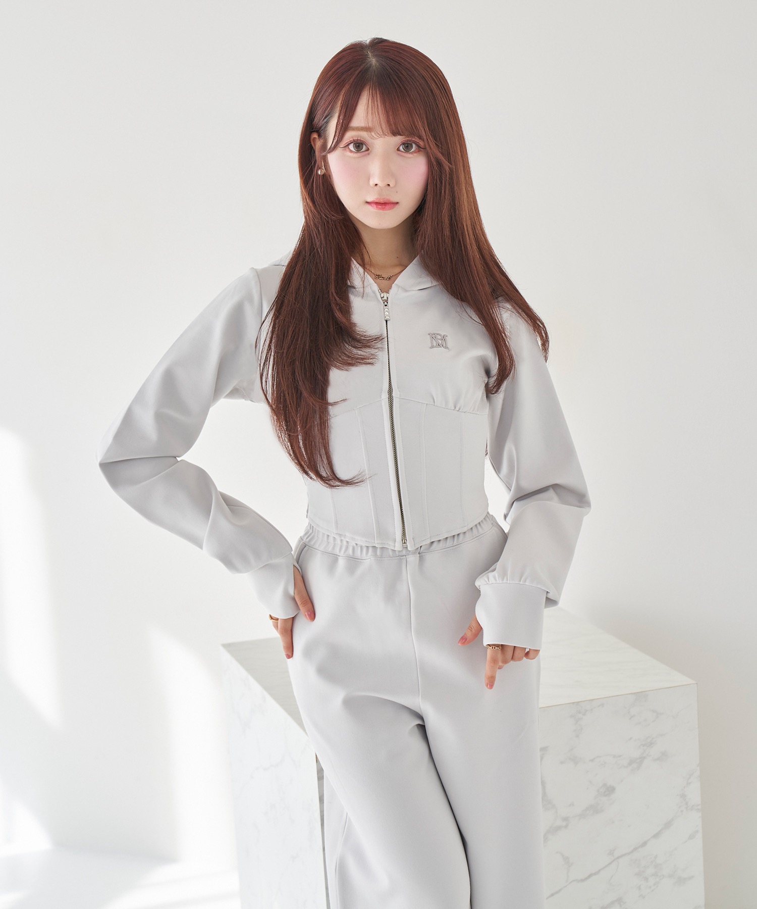 sweat corset set up【light gray】 – BUNNY APARTMENT