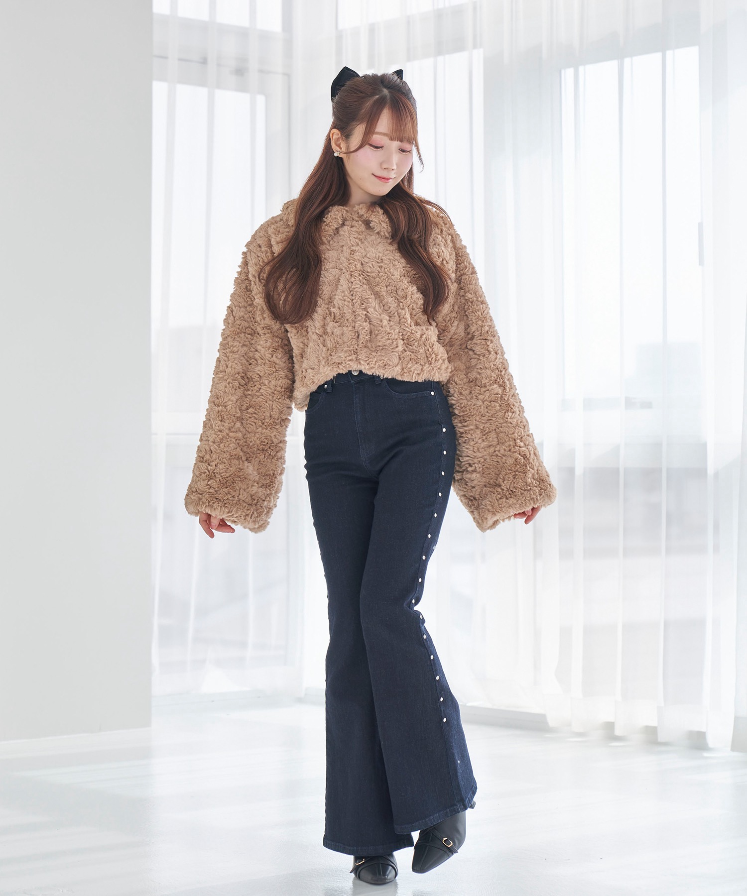 fullfy faux fur short coat【brown】 – BUNNY APARTMENT