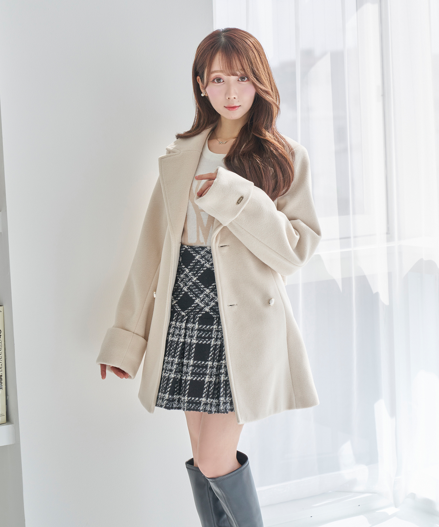 tailored charm coat【ivory】 – BUNNY APARTMENT