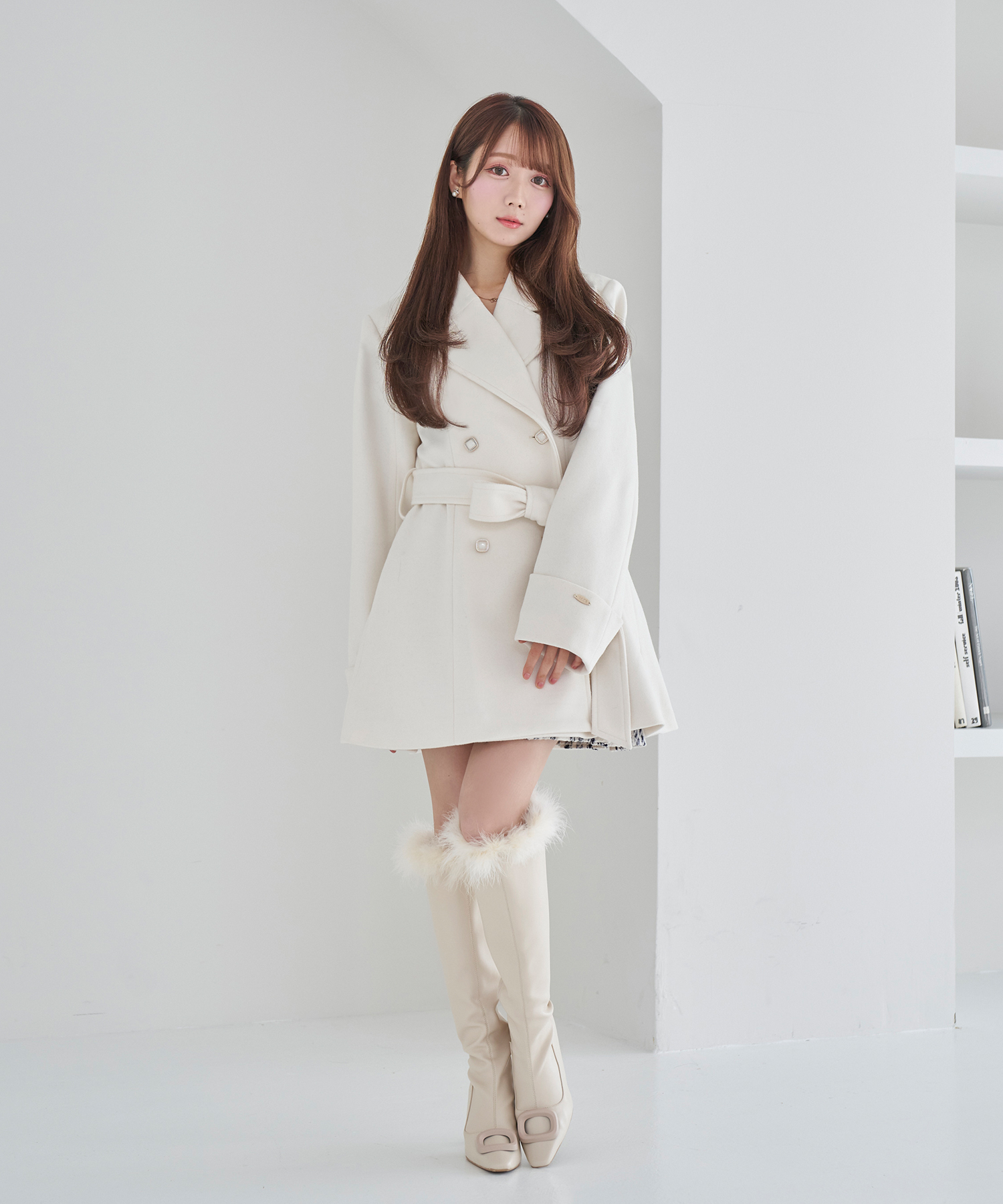 tailored charm coat【white】