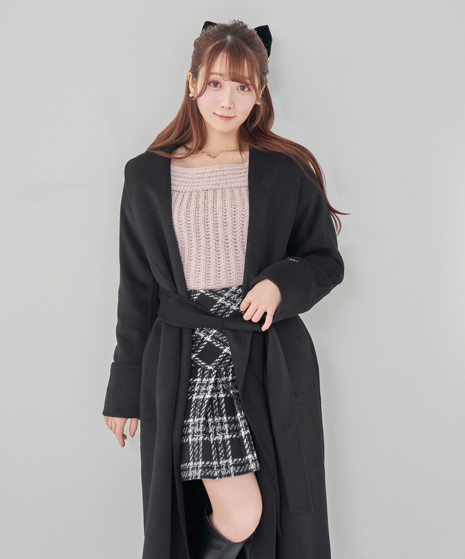 rose charm rever coat【black】 – BUNNY APARTMENT