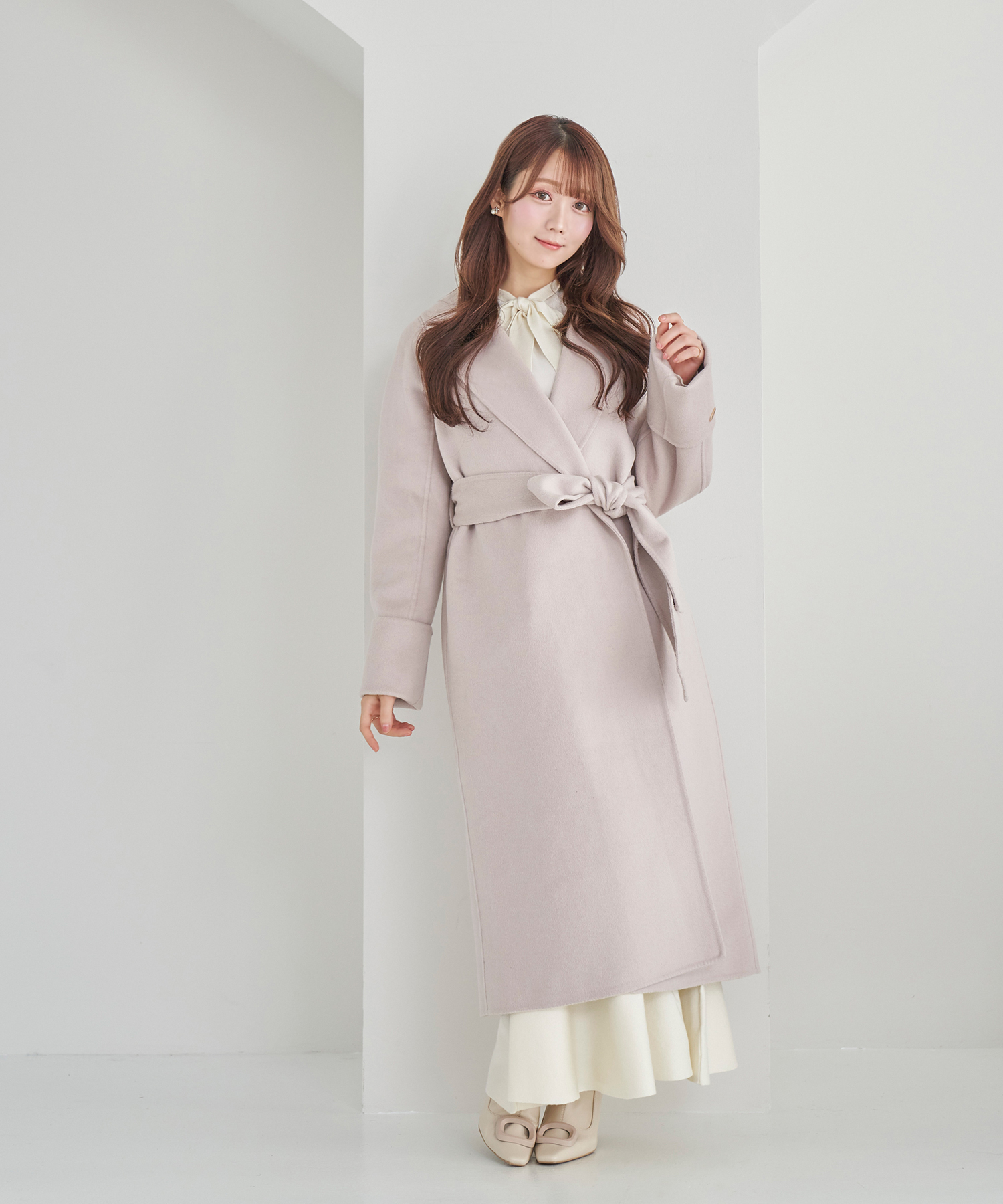 Rosé Muse tailored charm coat【ivory】ノーカラージャケット - ノー
