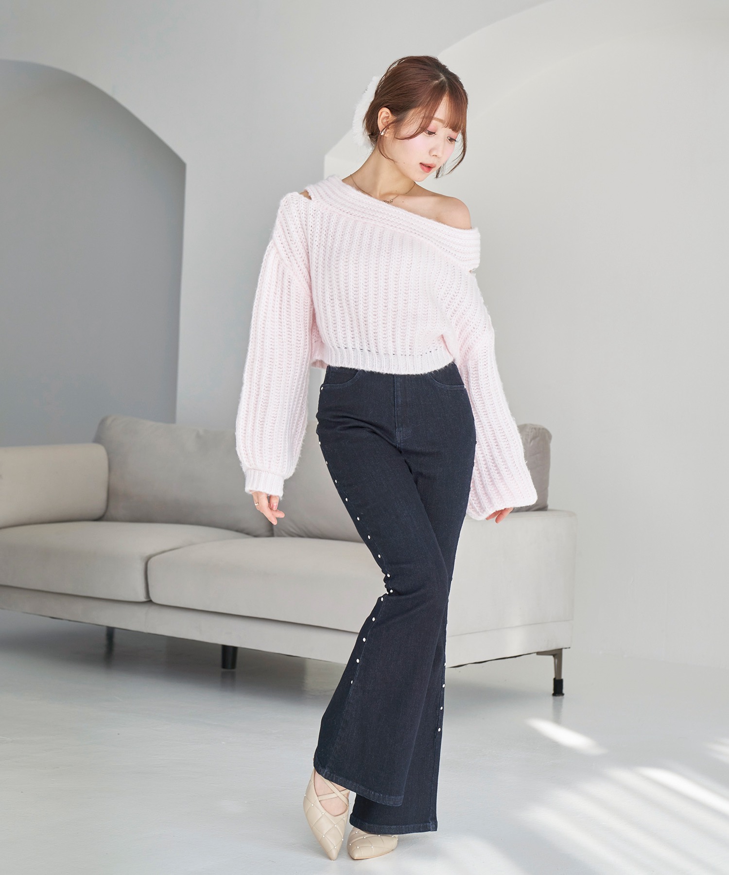Rosé Muse Knit sew pleated op Mサイズ グレー Knit sew pleated op – BUNNY APARTMENT