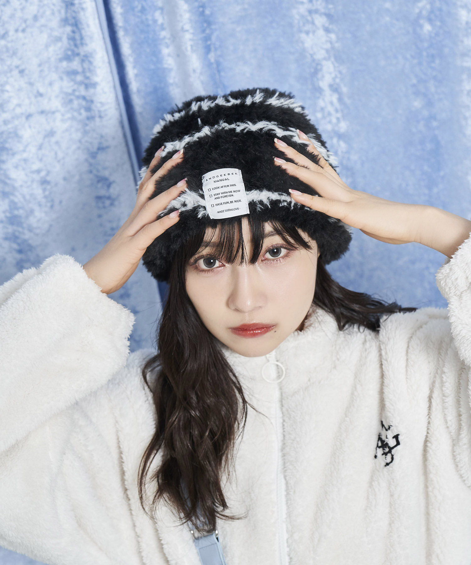 シャギーボーダーニットキャップ