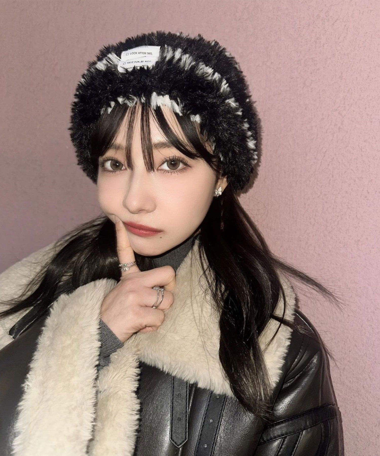 シャギーボーダーニットキャップ