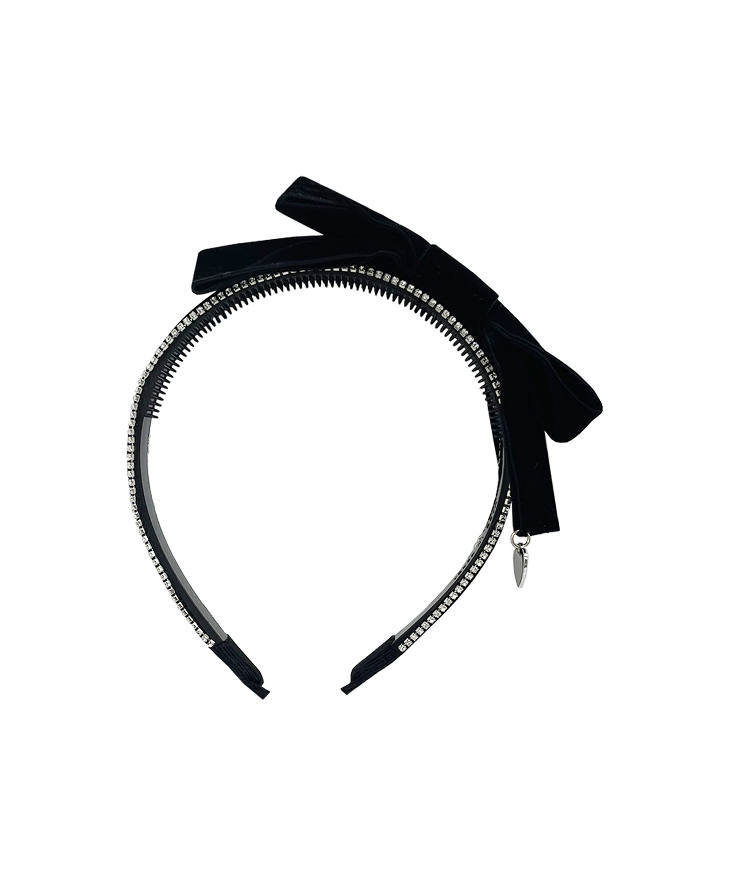 ベロアリボンビジューカチューシャ