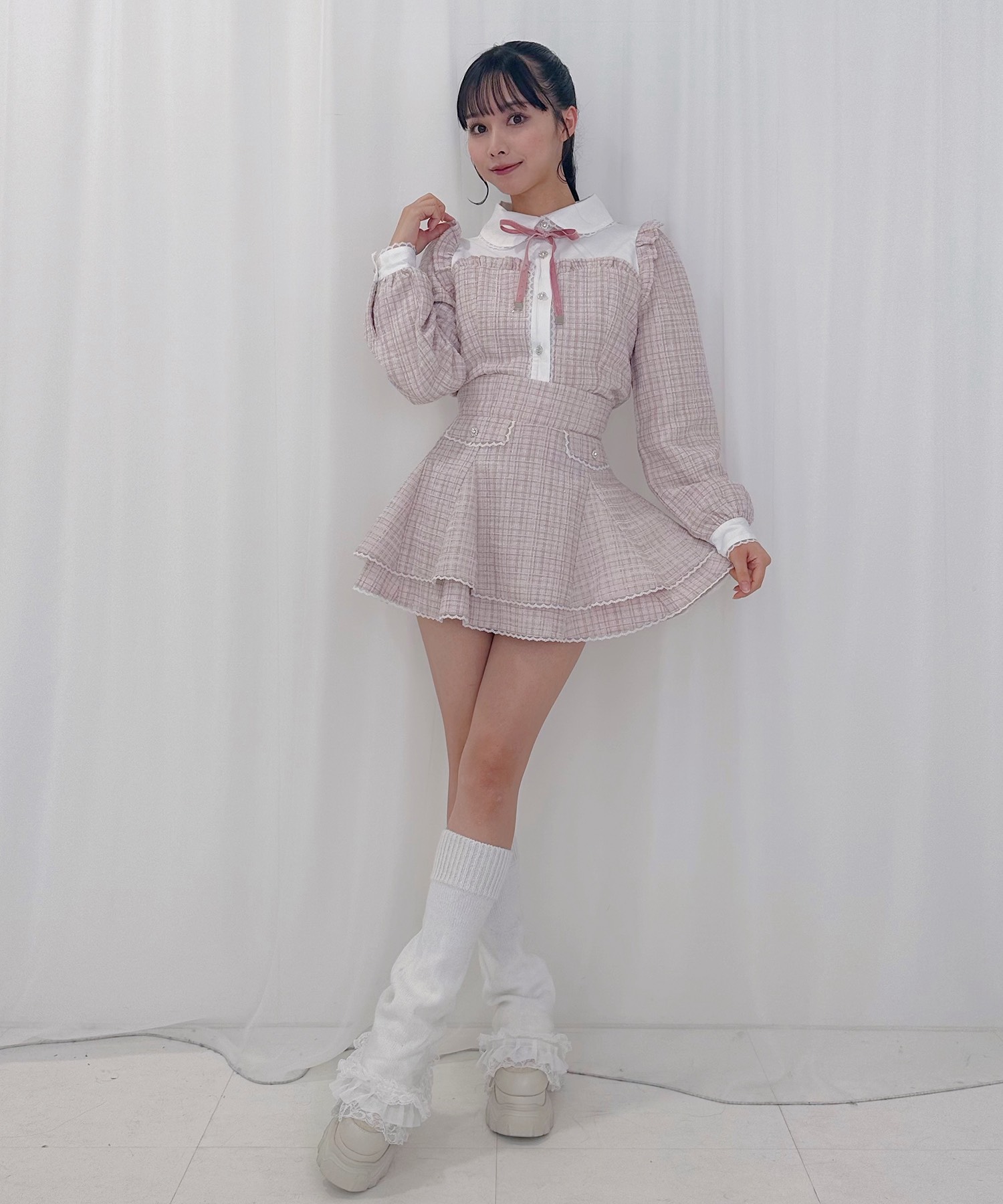 レースツイードブラウス