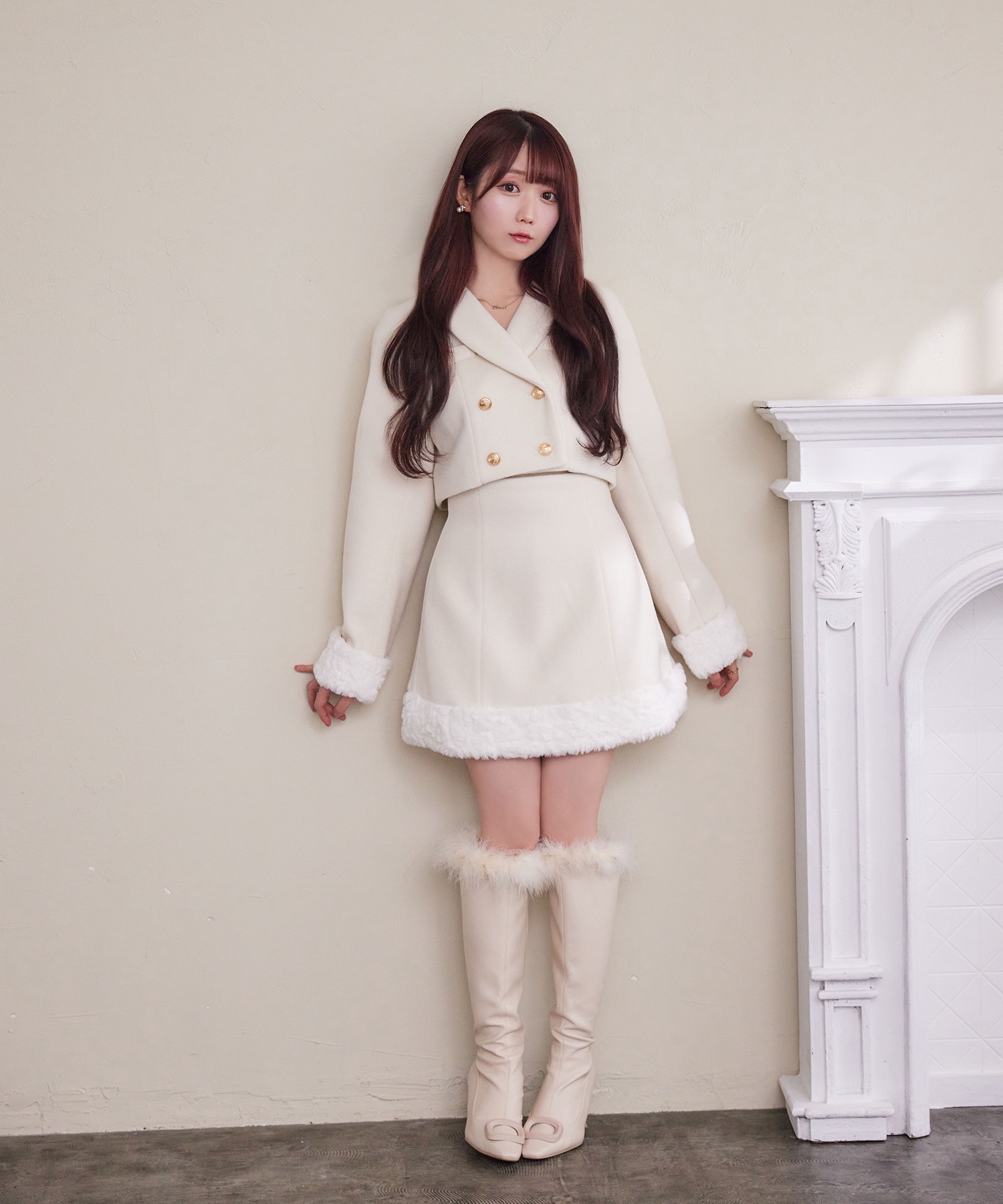 check pleated skirt【white】 – BUNNY APARTMENT