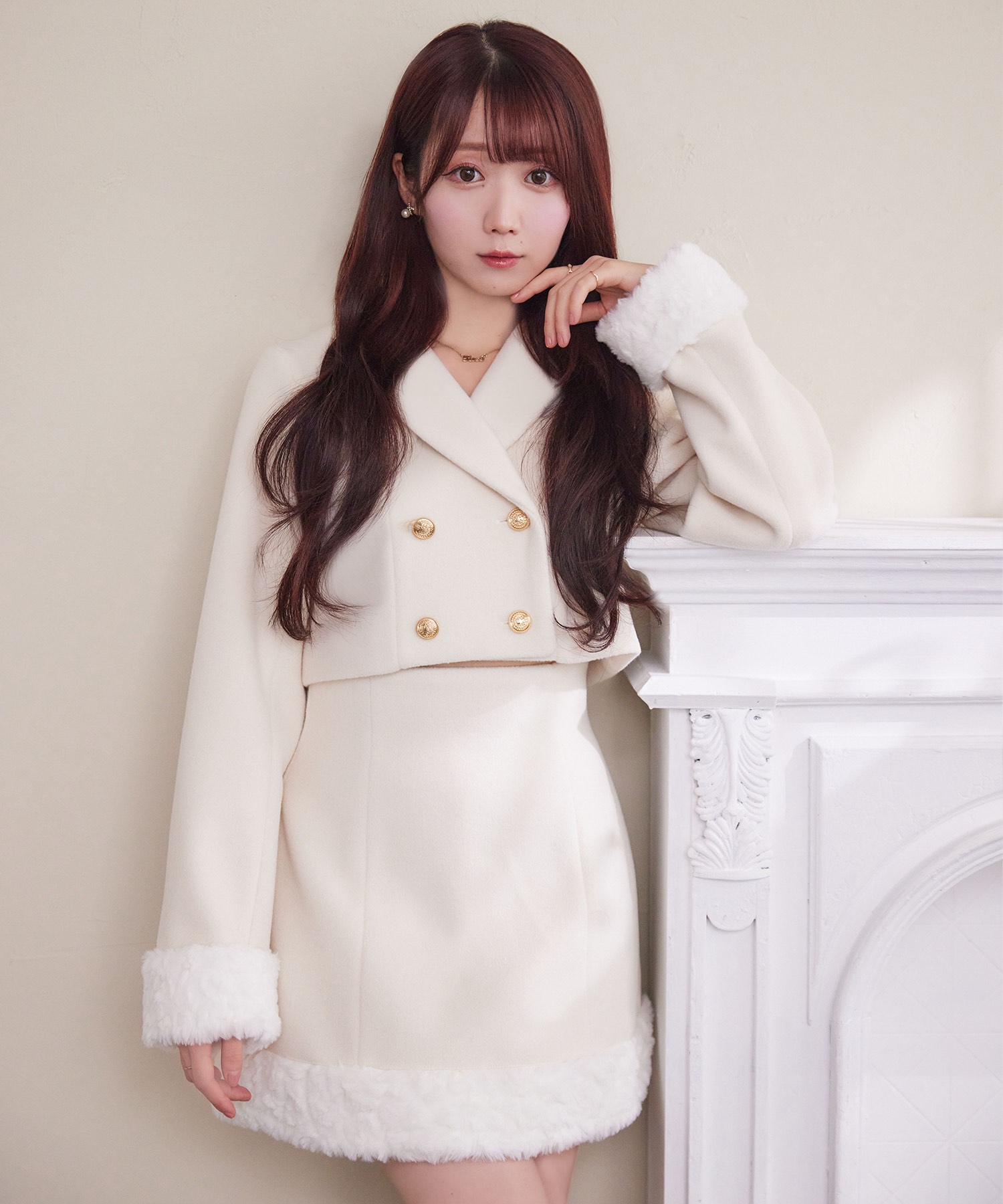 fake fur switching short JK