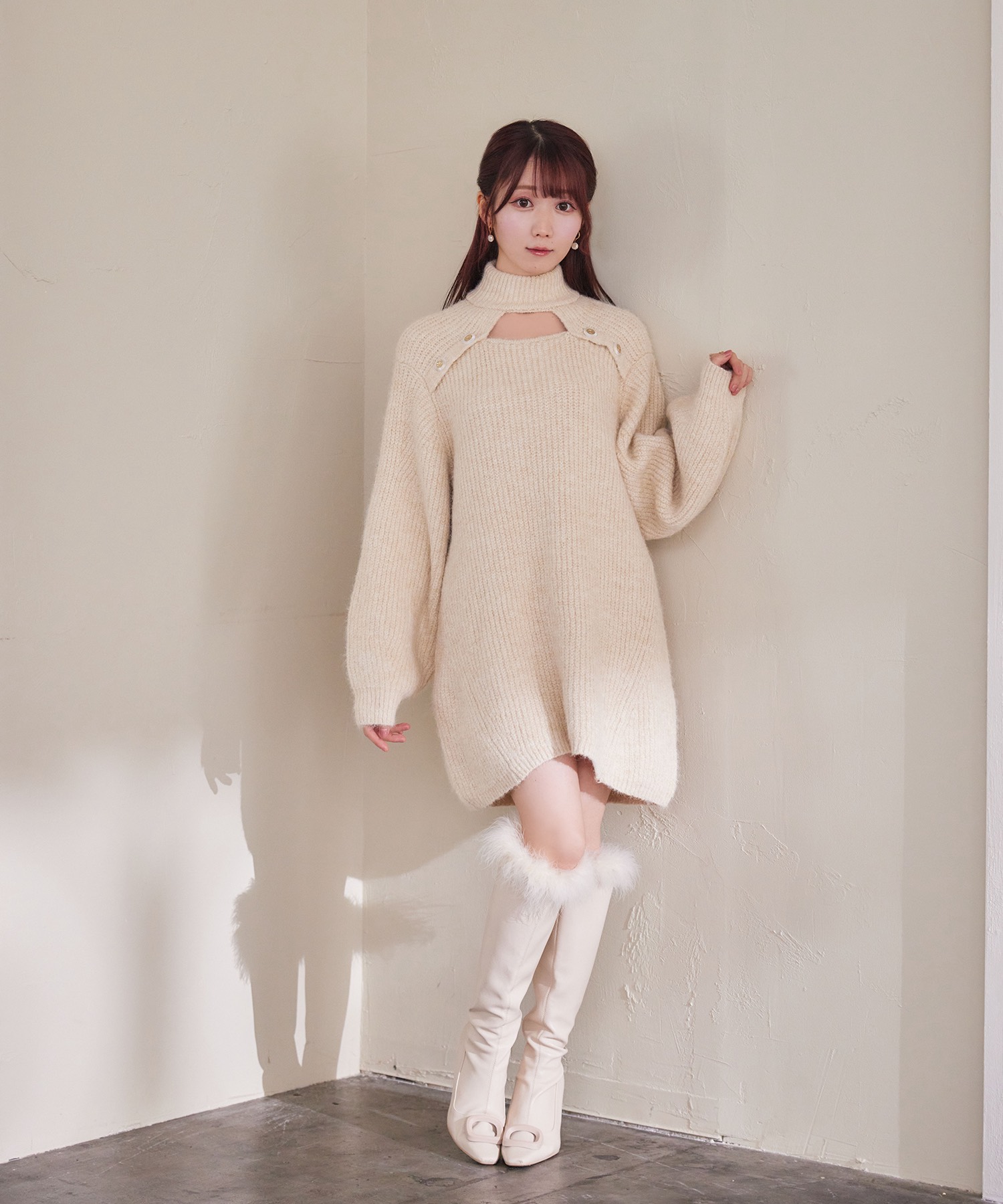 decollete open knit o/p
